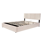 Logidon gestoffeerd bed 140x190 met in hoogte verstelbaar hoofdbord beige fluweel