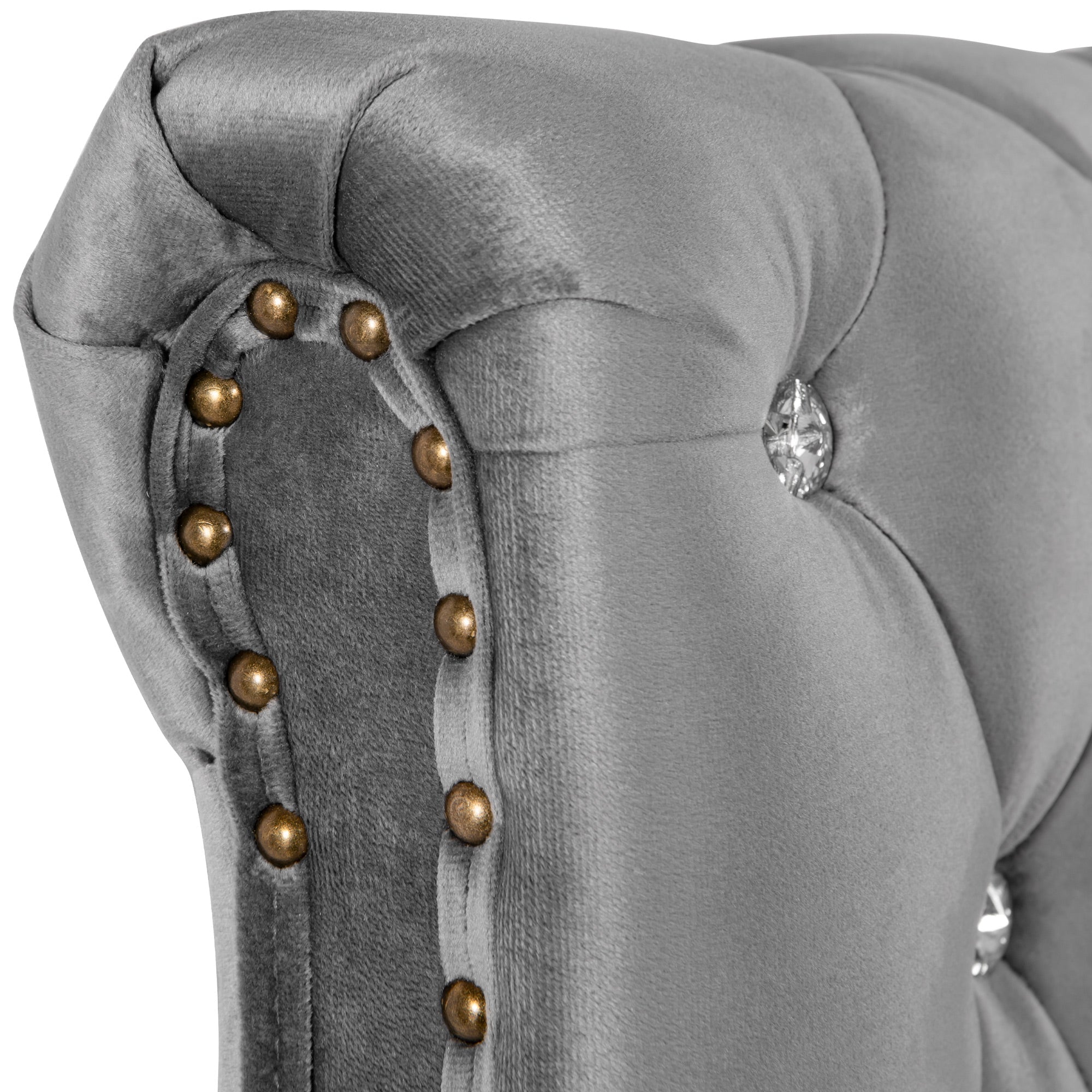 Logidon upholstered bed 160x200 gray velvet with height-adjustable headboard