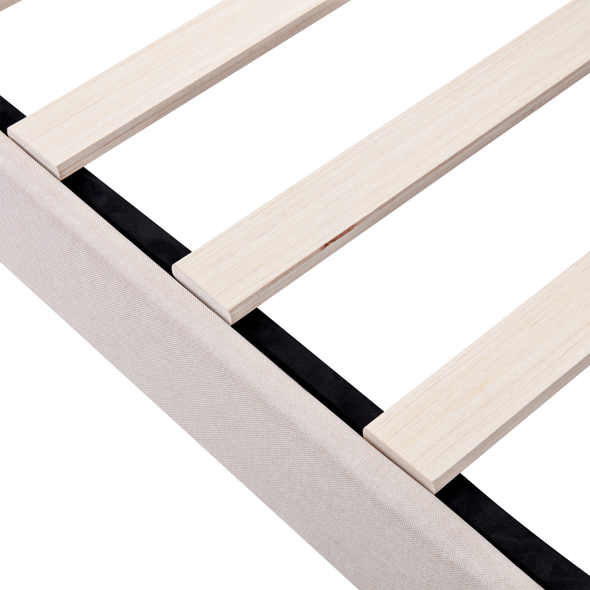 Logidon gestoffeerd bed 140x200 beige met LED bedbox en lattenbodem