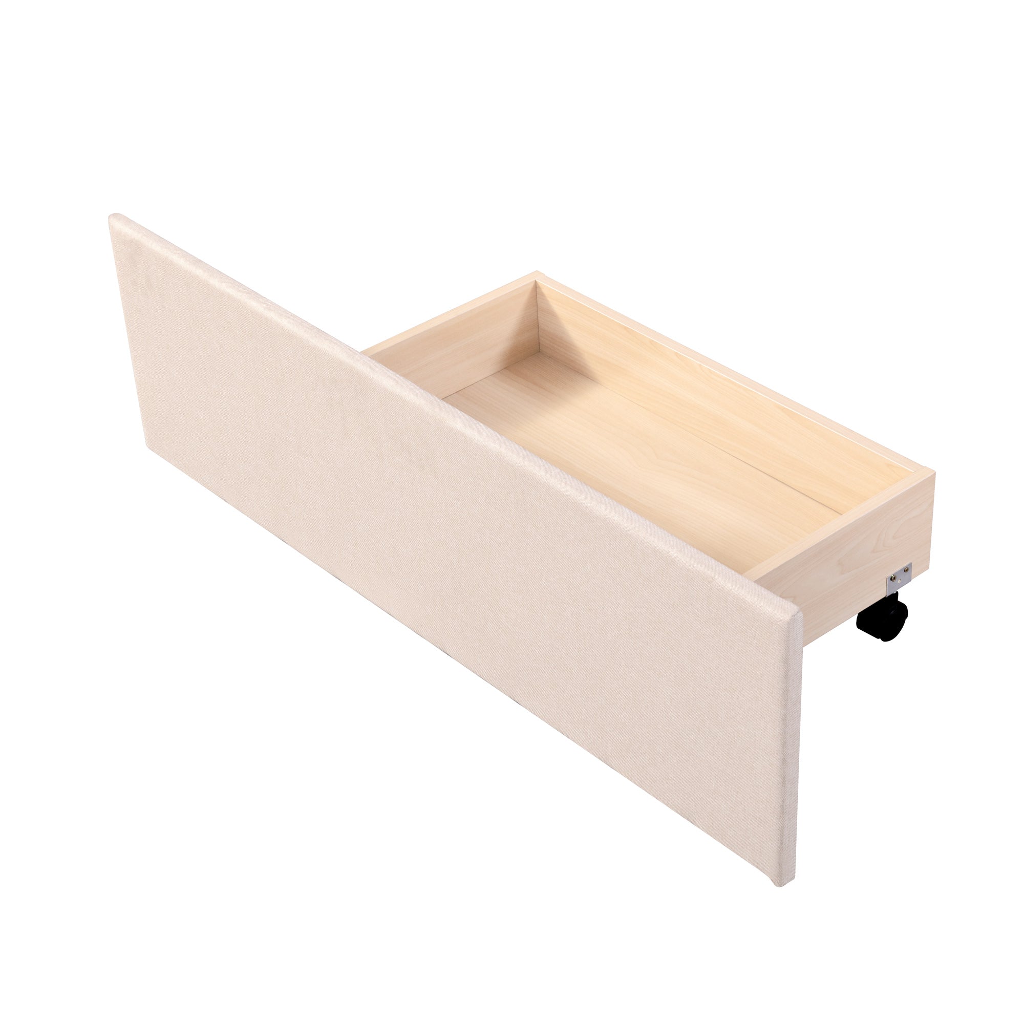 Logidon gestoffeerd bed 140x200 beige met LED bedbox en lattenbodem