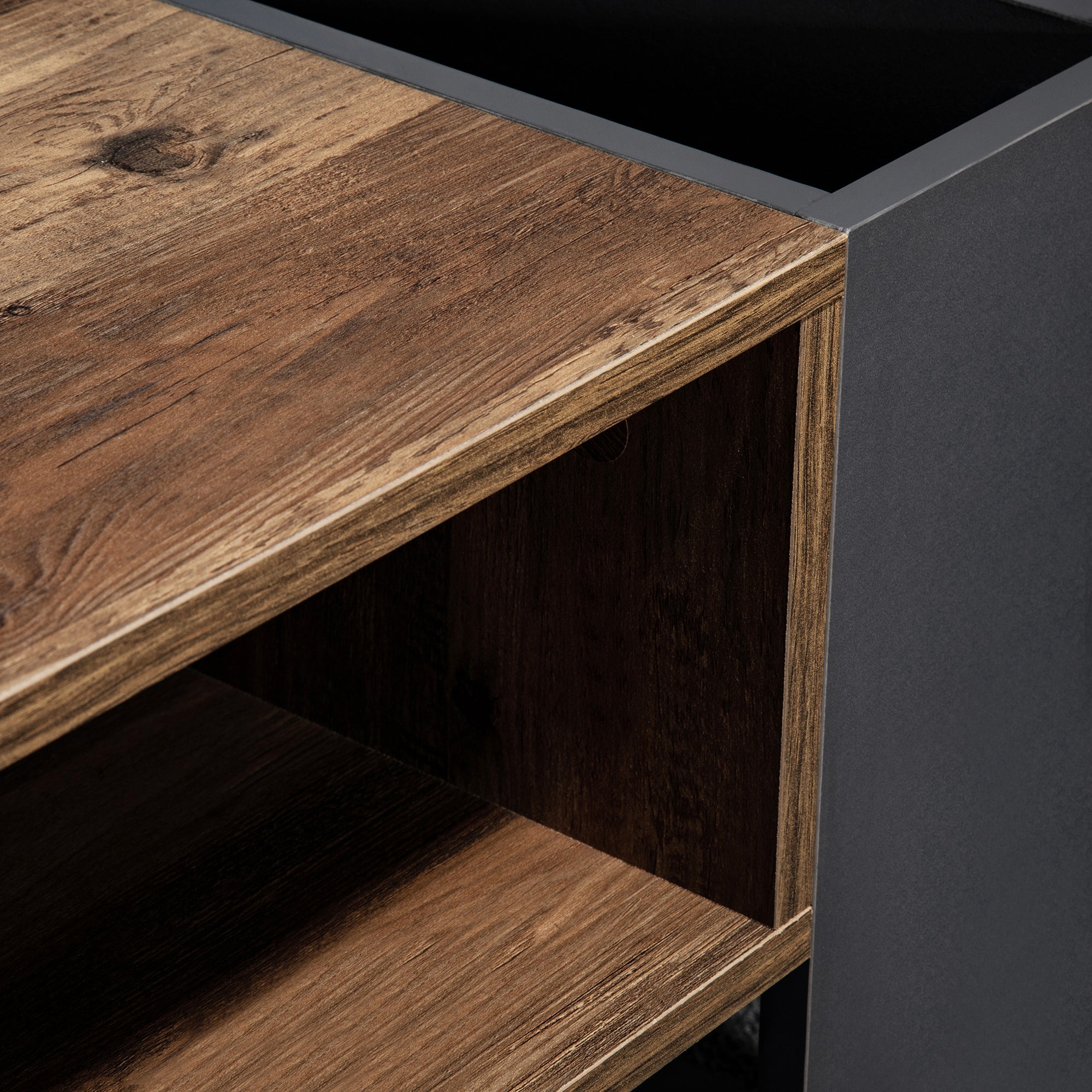 Logidon Coffee Table Anthracite Handleless Drawer and Double Storage Space