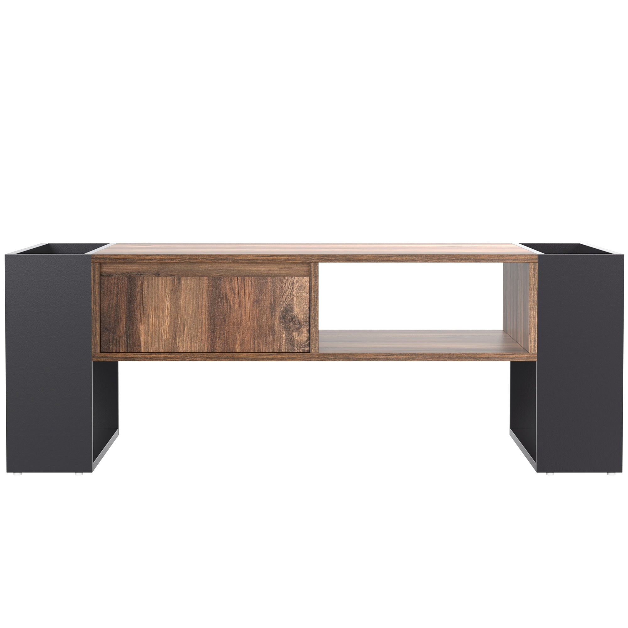 Logidon Coffee Table Anthracite Handleless Drawer and Double Storage Space