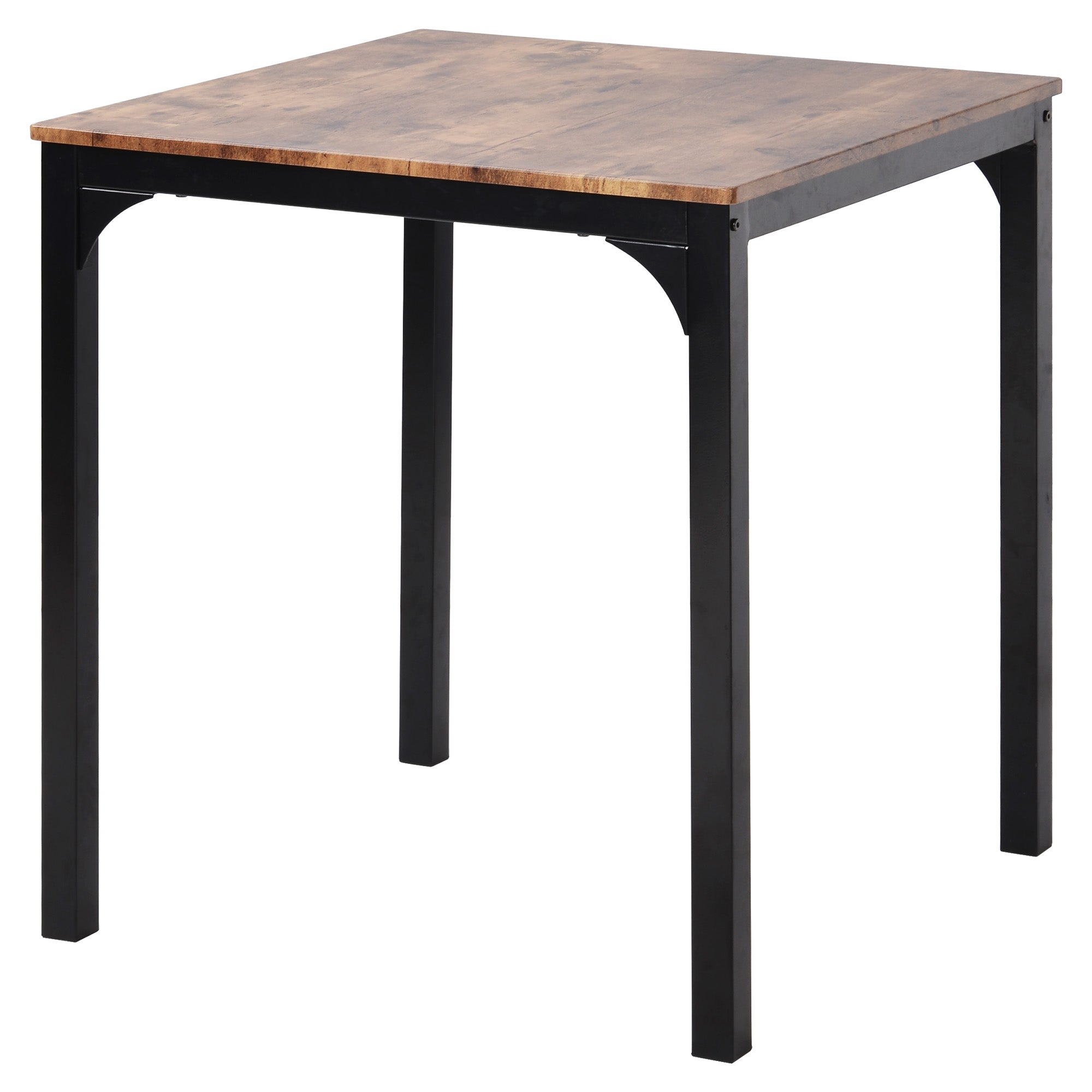 Logidon Eettafelset 70x70 cm Vintage Bruin met 2 Stoelen Metalen Frame
