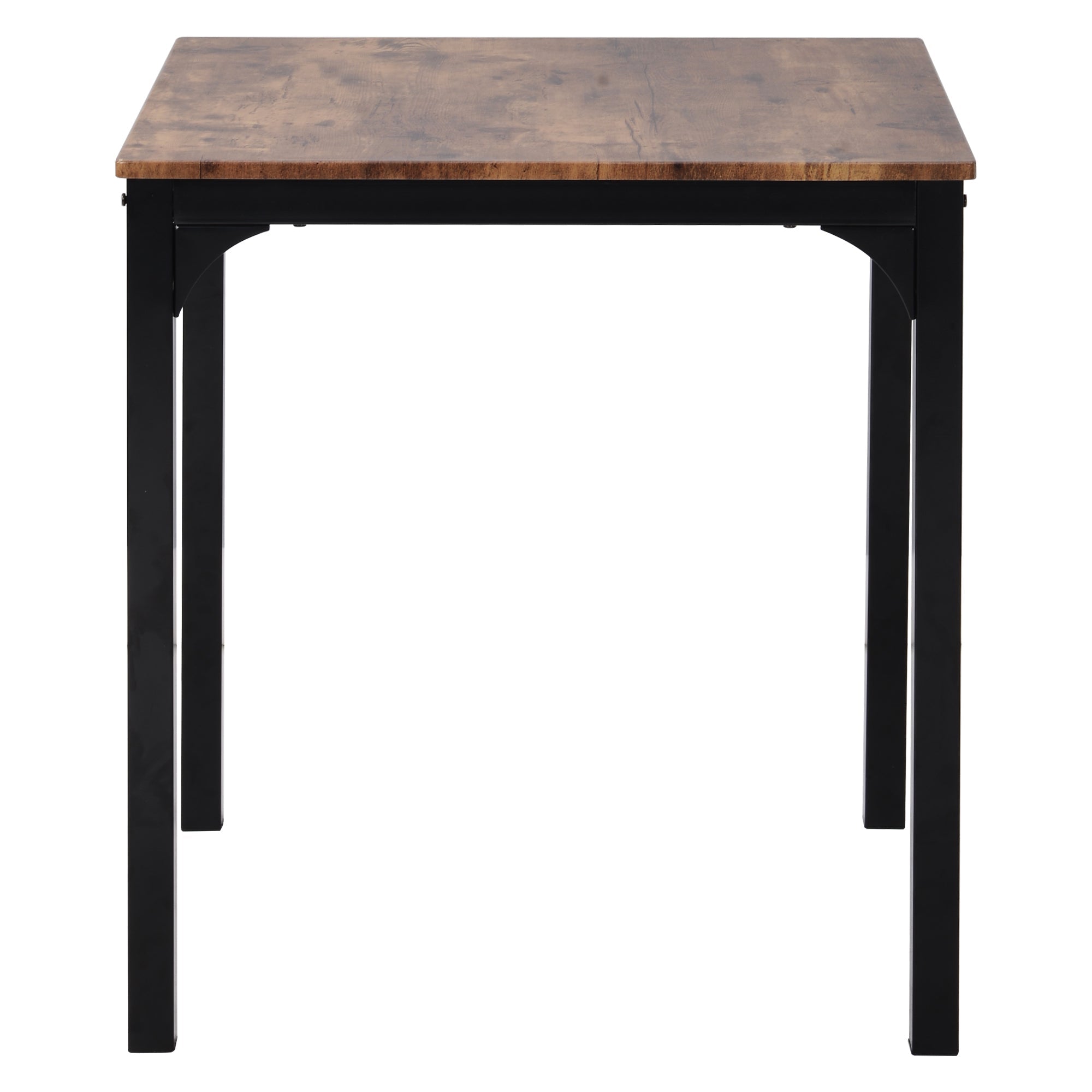 Logidon Eettafelset 70x70 cm Vintage Bruin met 2 Stoelen Metalen Frame