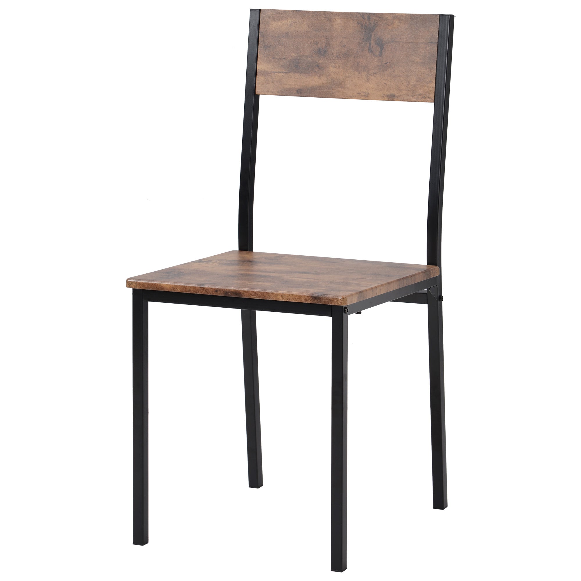 Logidon Eettafelset 70x70 cm Vintage Bruin met 2 Stoelen Metalen Frame