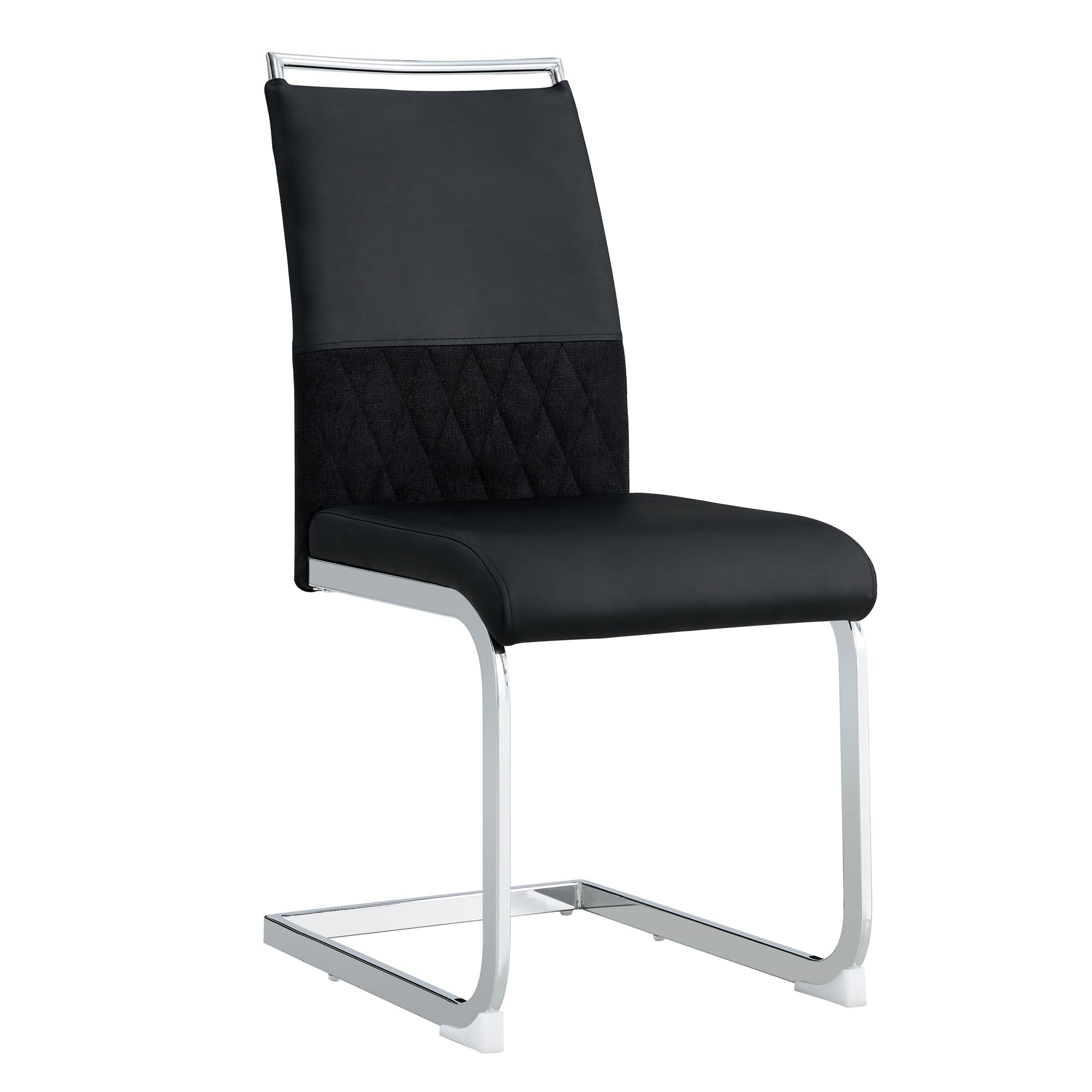 Logidon Dining Room Chairs Set of 2 Padded PU Leather Black