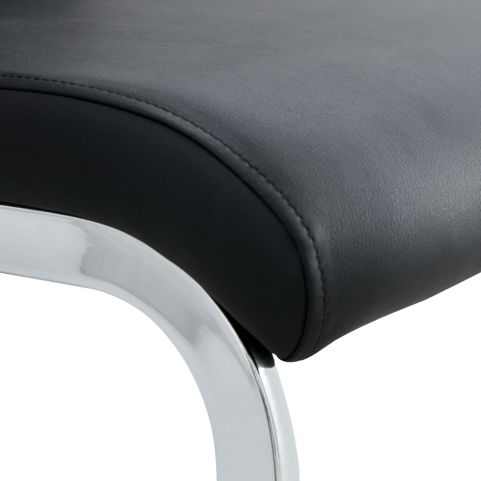 Logidon Dining Room Chairs Set of 2 Padded PU Leather Black