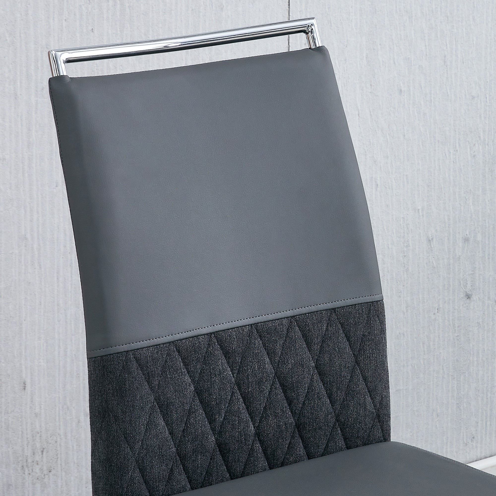 Logidon Dining Room Chairs Set of 6 Gray with Padded Backrest