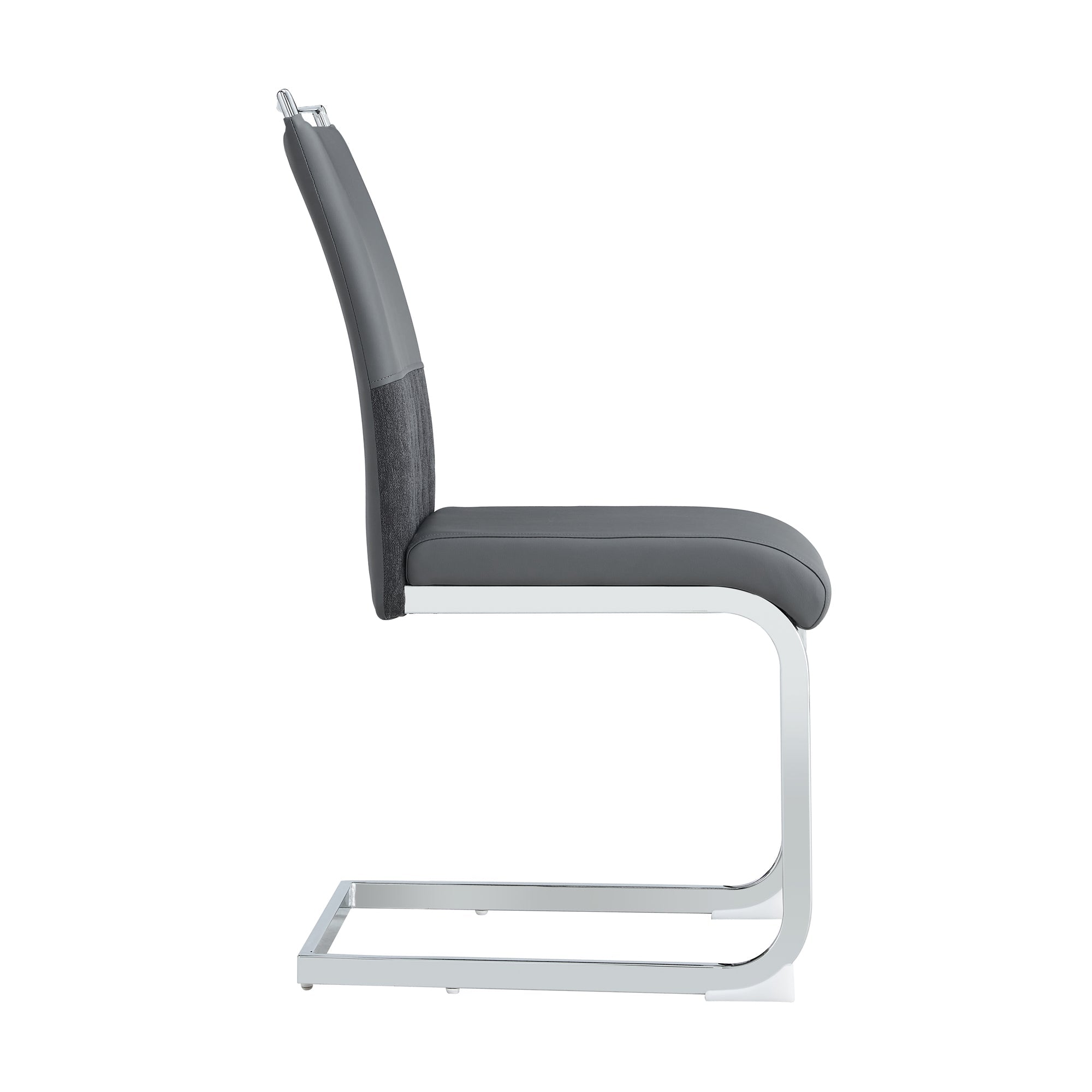 Logidon moderne eetkamerstoelen set van 4 hoge rugleuning grijs