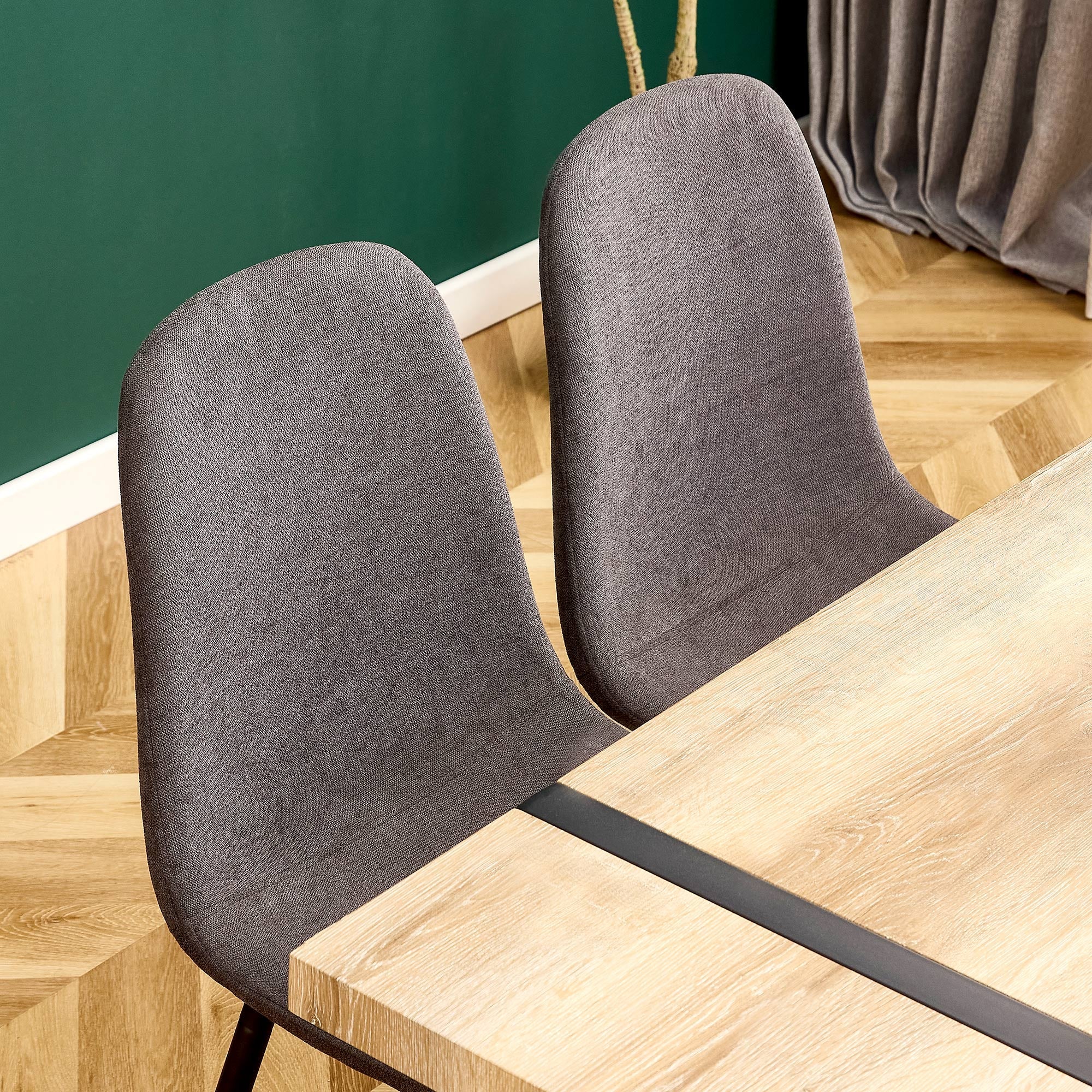 Logidon Dining Room Chairs Set of 4 Gray Scandinavian Vintage Style