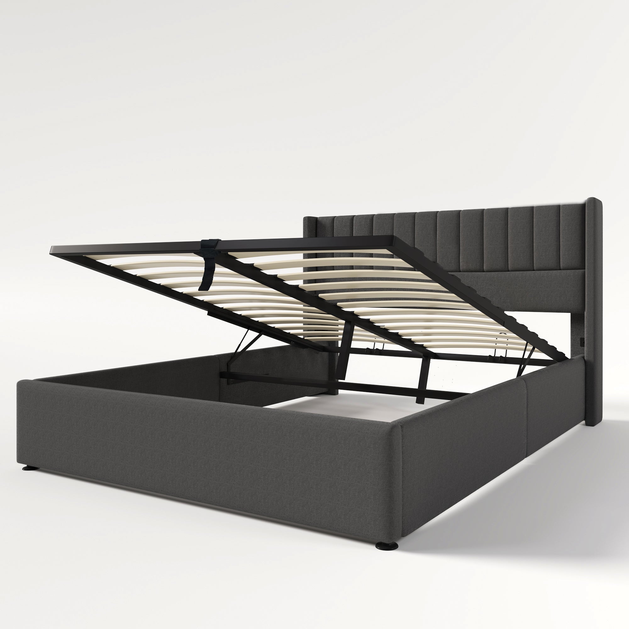 Logidon storage bed upholstered bed gray 180x200 cm hydraulic