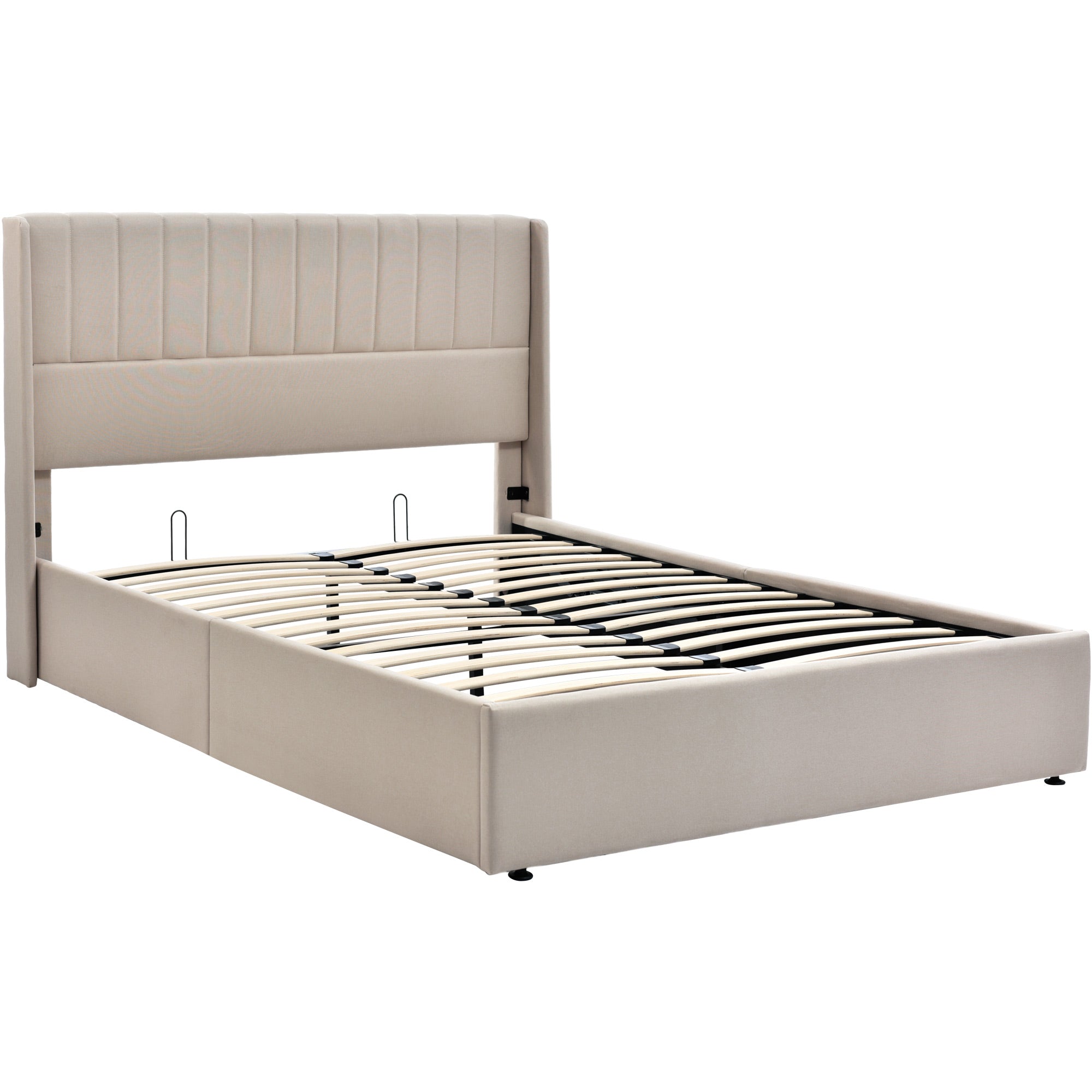 Logidon opbergbed hydraulisch 160x200 beige linnen