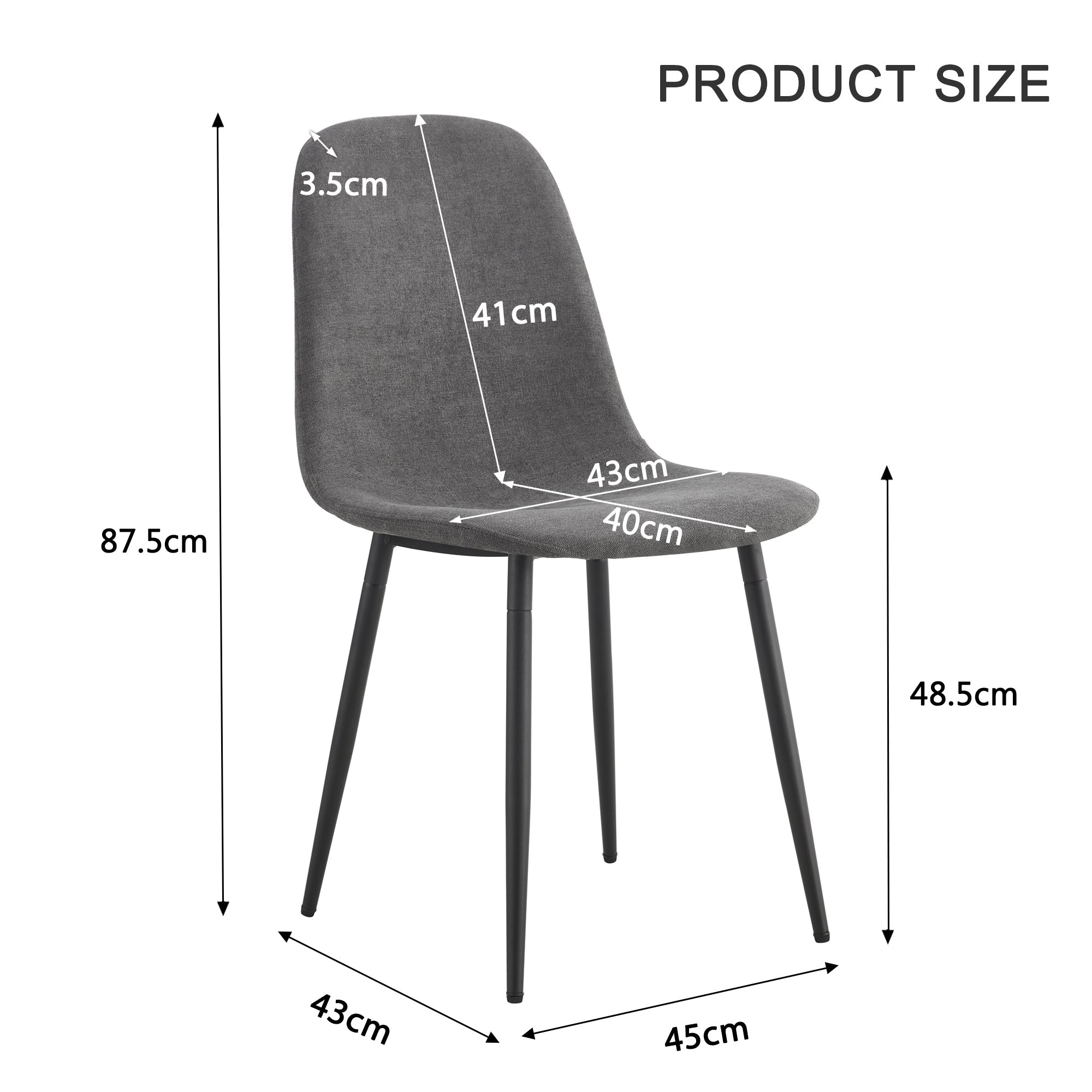 Logidon Dining Room Chairs Set of 4 Gray Scandinavian Vintage Style