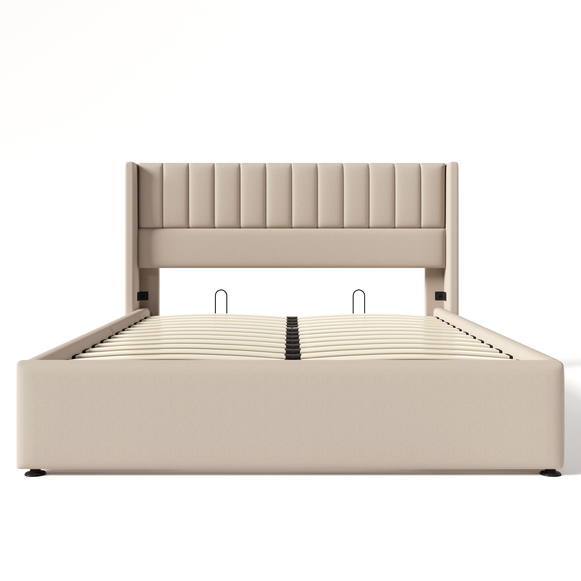 Logidon opbergbed hydraulisch 160x200 beige linnen