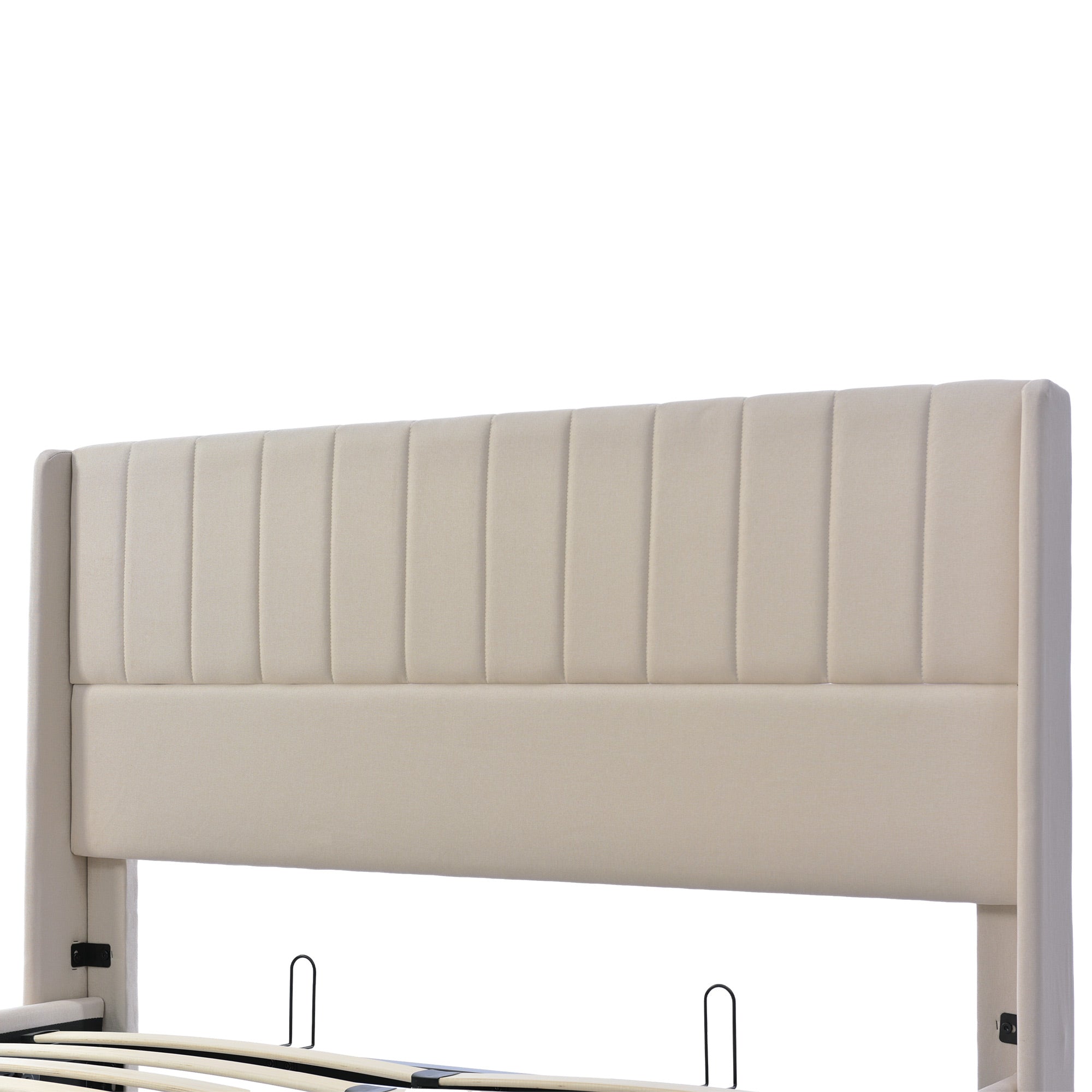 Logidon opbergbed 140x200 hydraulisch beige linnen stof