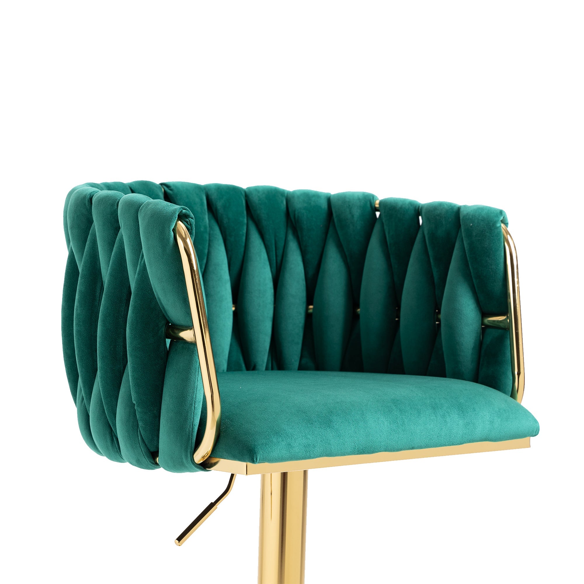 Logidon Vintage Barkruk Set 2 met Rugleuning en Voetensteun Emerald