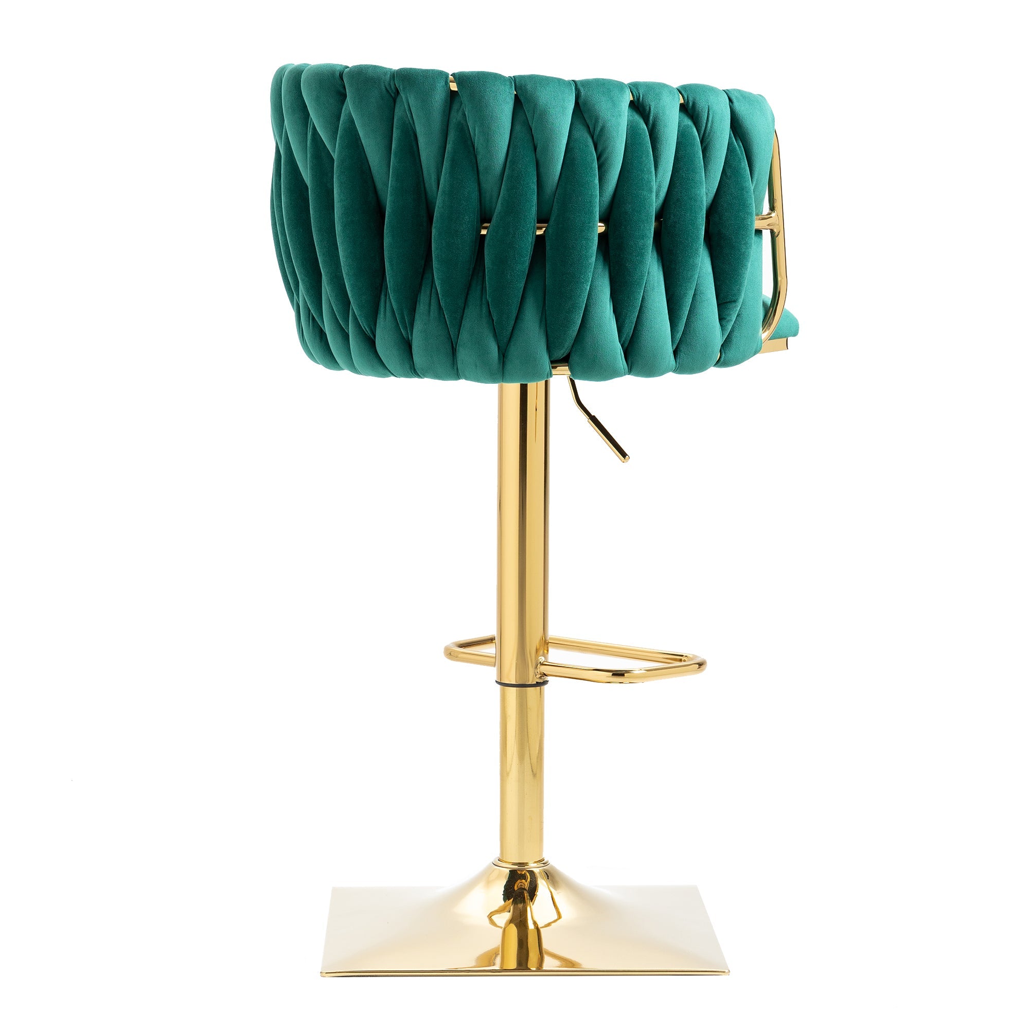 Logidon Vintage Barkruk Set 2 met Rugleuning en Voetensteun Emerald