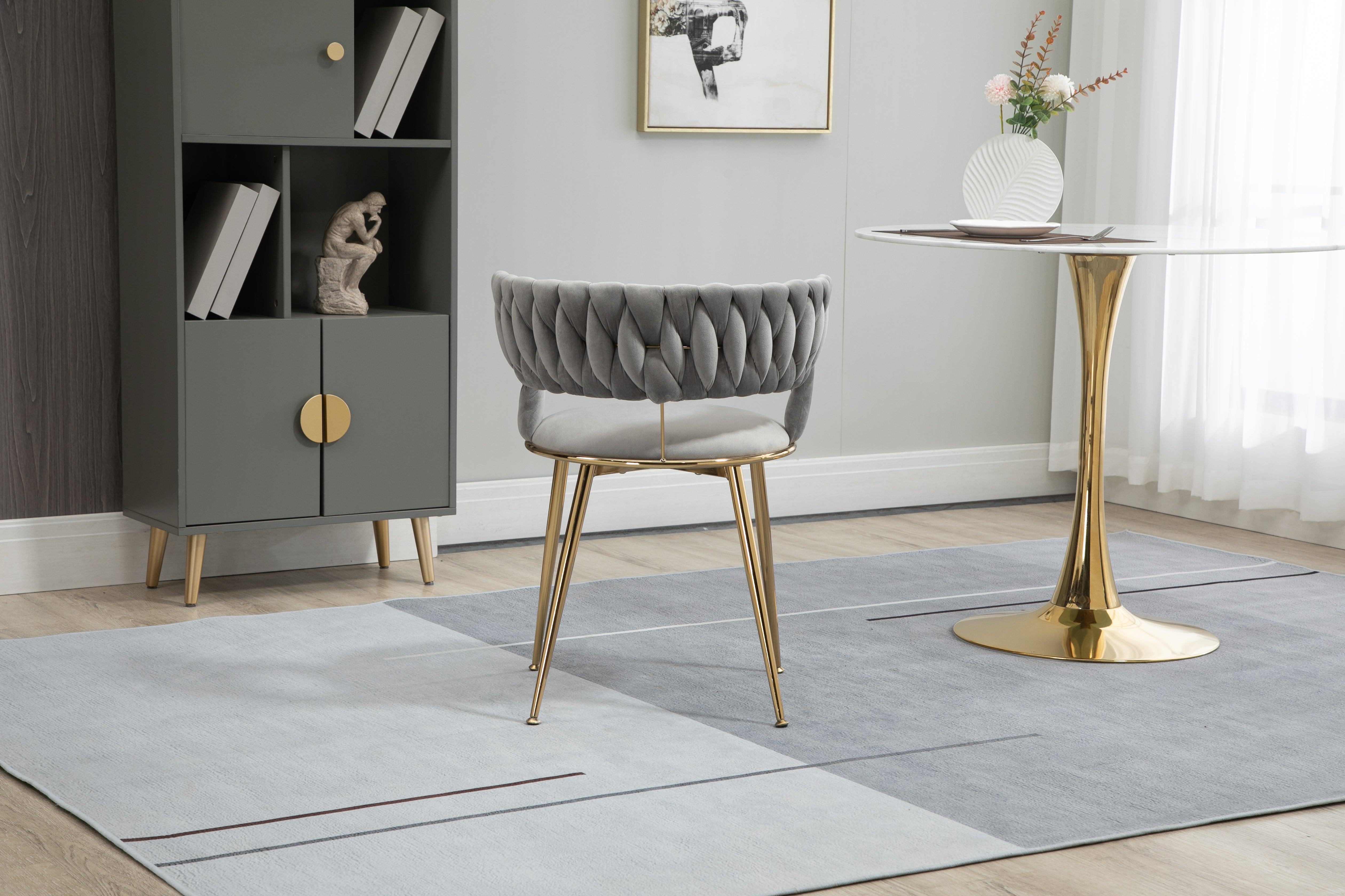 Logidon fluwelen eetkamerstoelen set van 2 grijs en goud Elegance