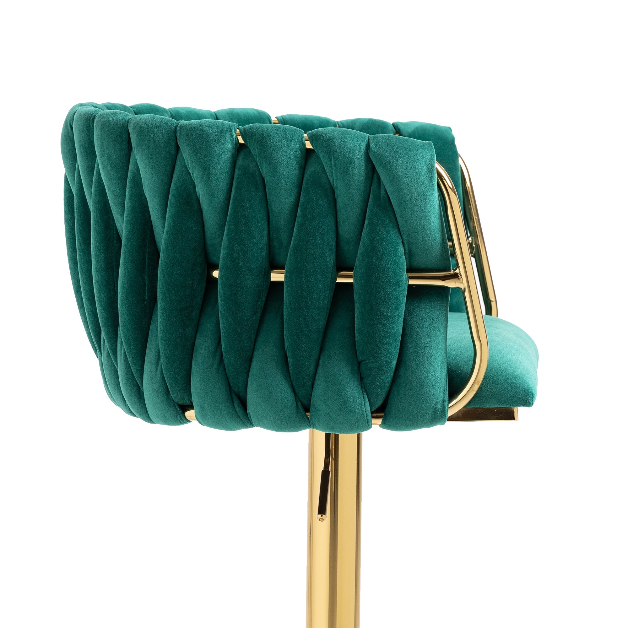 Logidon Vintage Barkruk Set 2 met Rugleuning en Voetensteun Emerald