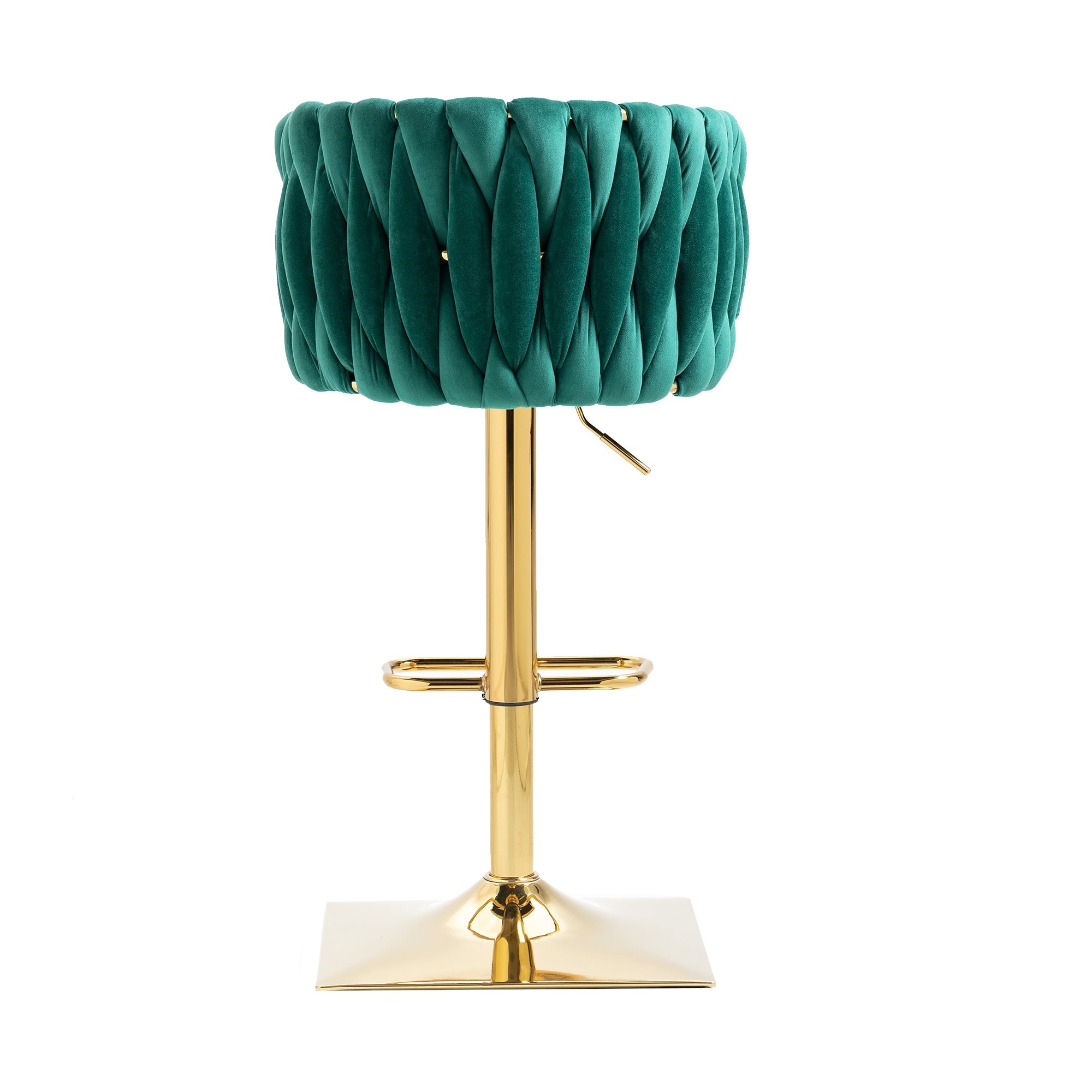 Logidon Vintage Barkruk Set 2 met Rugleuning en Voetensteun Emerald