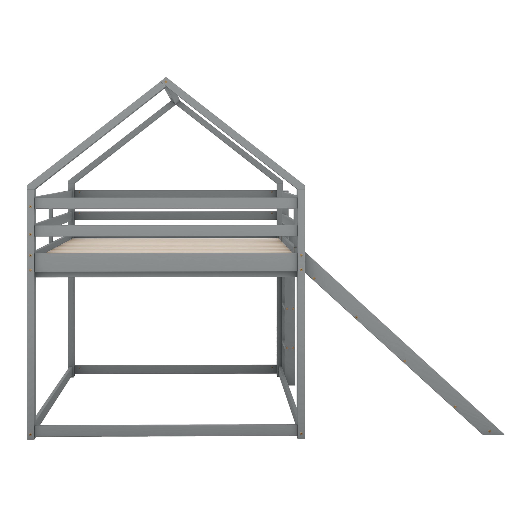 Logidon bunk bed double bed 140x200 gray with slide