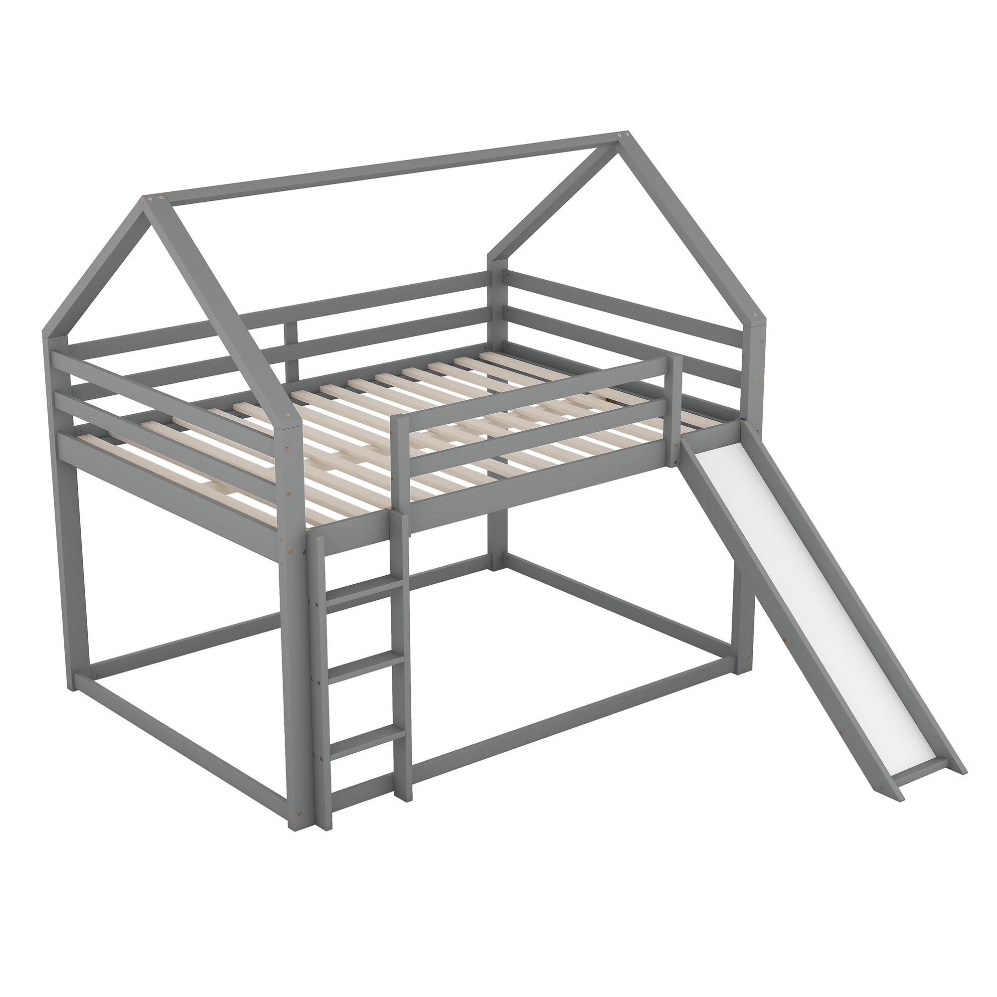 Logidon bunk bed double bed 140x200 gray with slide