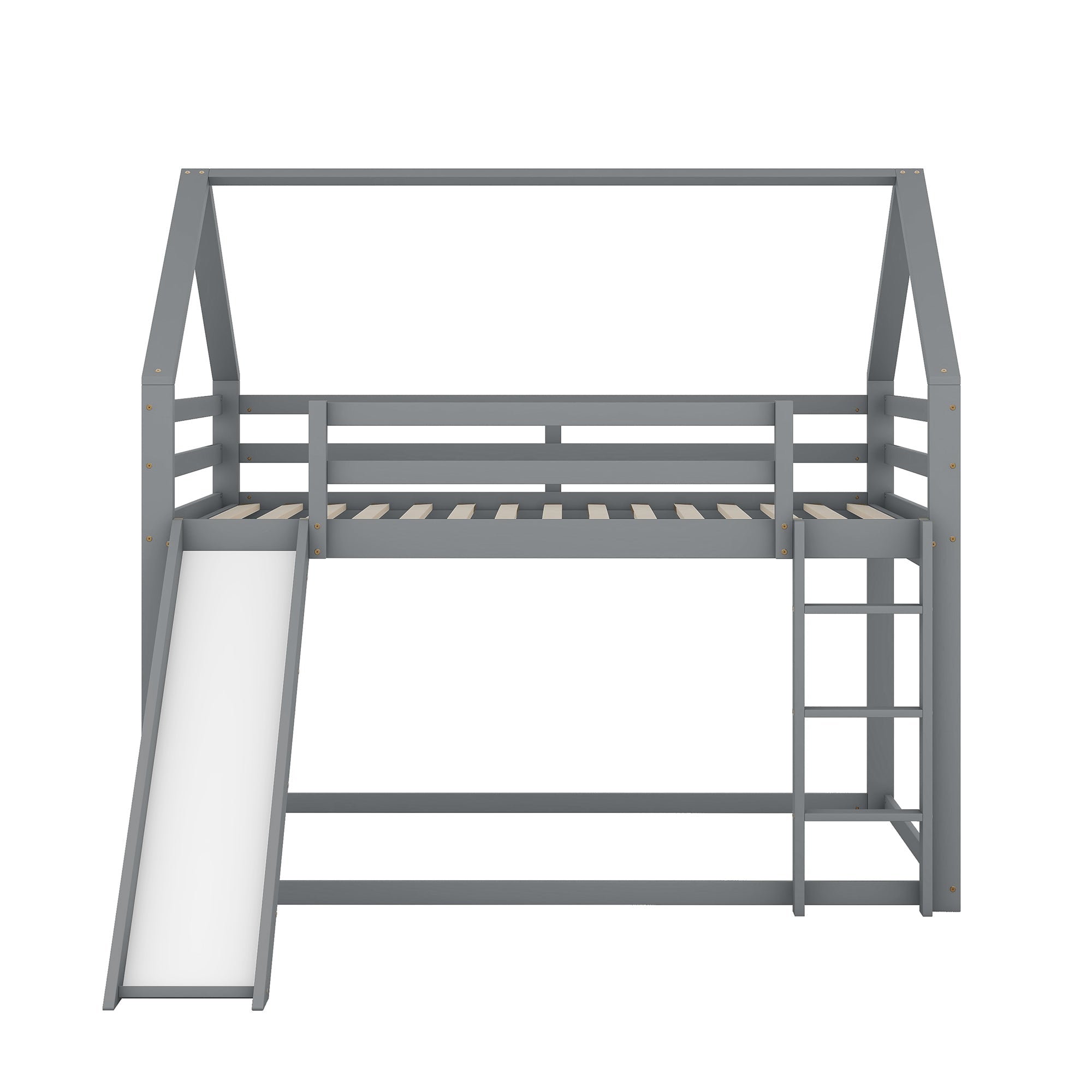 Logidon bunk bed double bed 140x200 gray with slide
