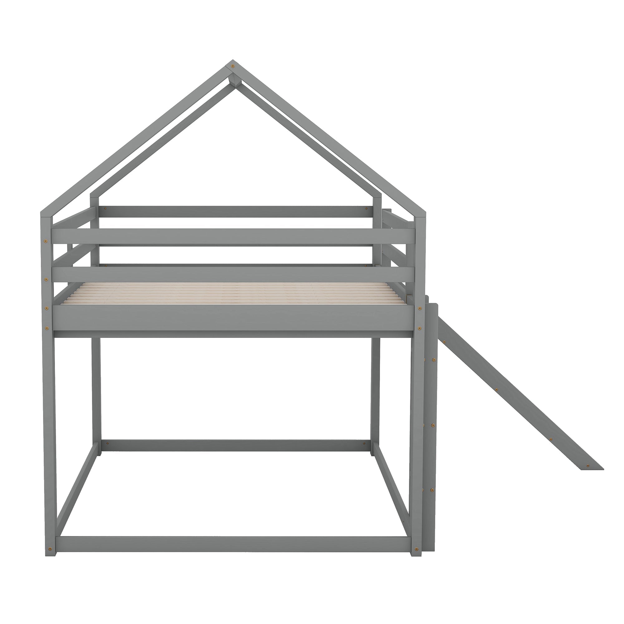 Logidon bunk bed double bed 140x200 gray with slide