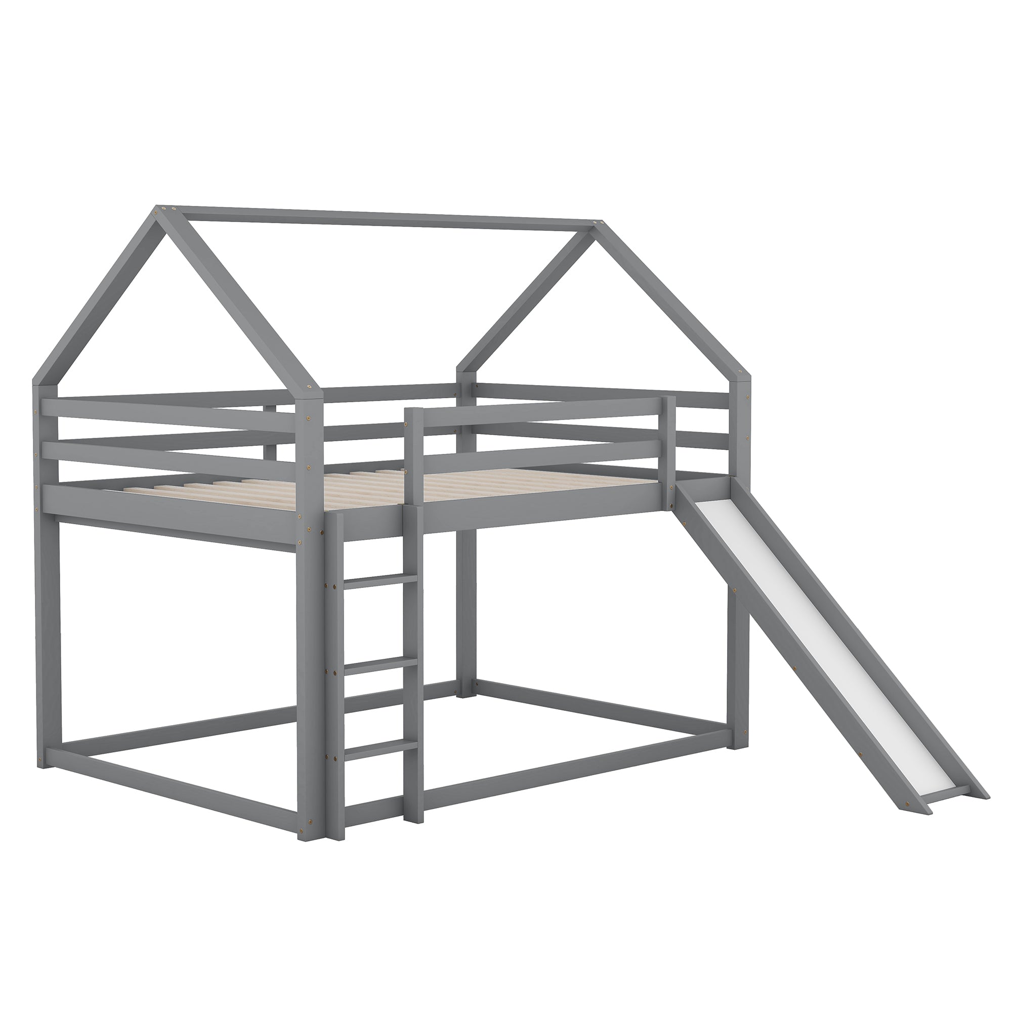 Logidon bunk bed double bed 140x200 gray with slide