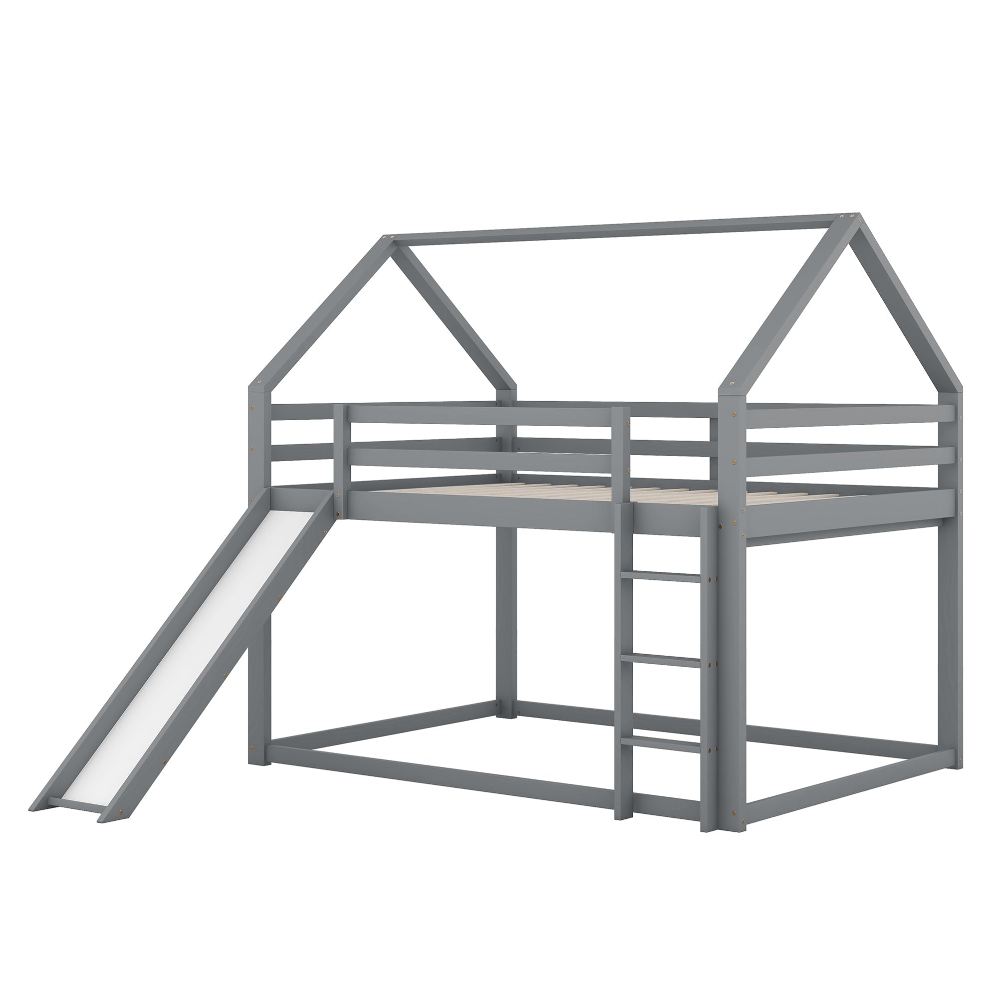 Logidon bunk bed double bed 140x200 gray with slide