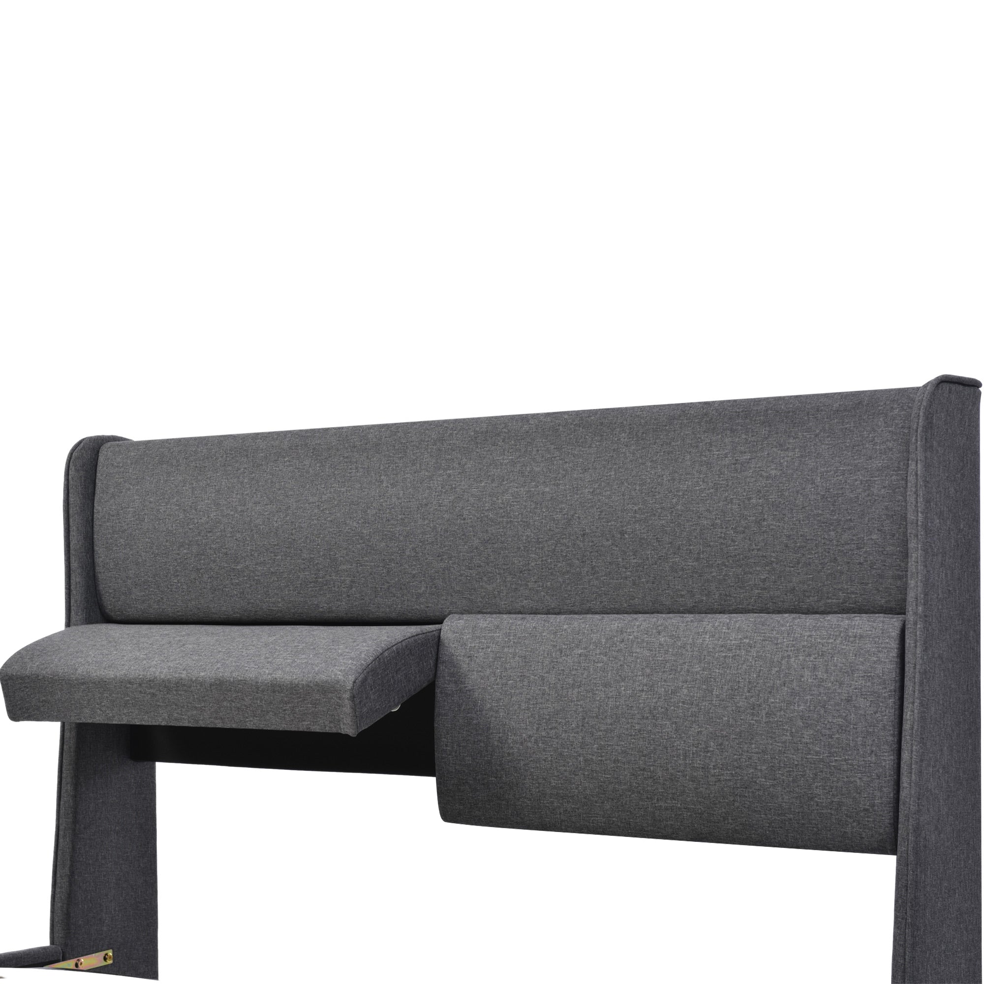 Logidon double bed 180x200 gray with adjustable headrests