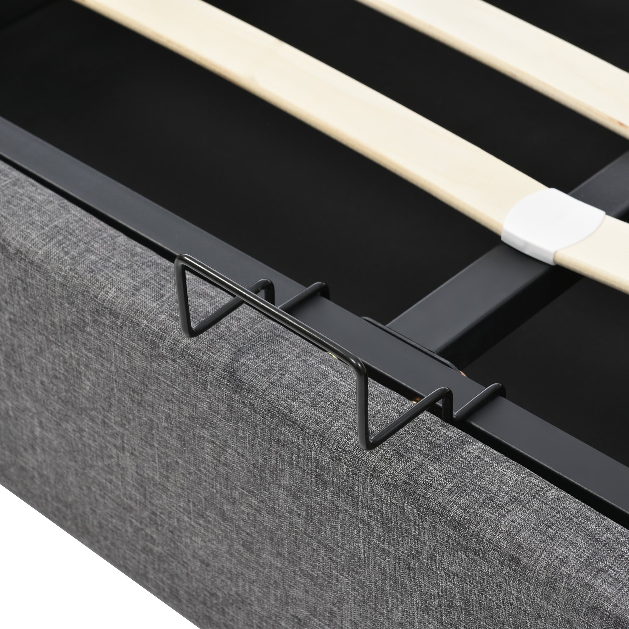 Logidon double bed 180x200 gray with adjustable headrests