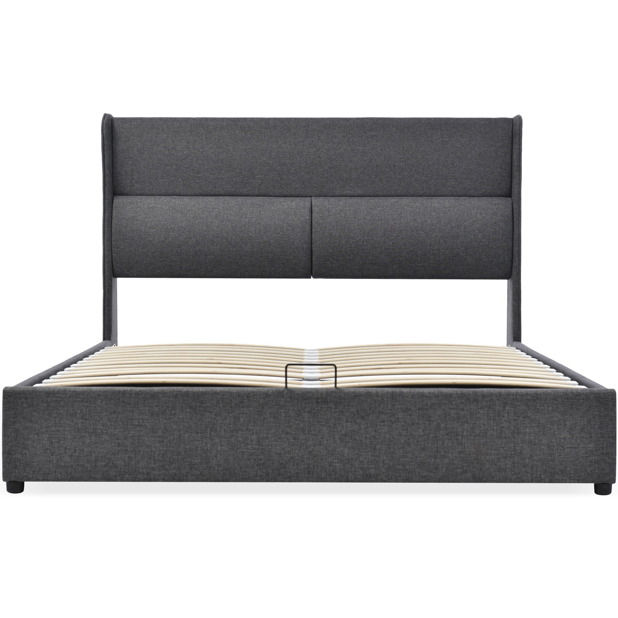 Logidon double bed 180x200 gray with adjustable headrests