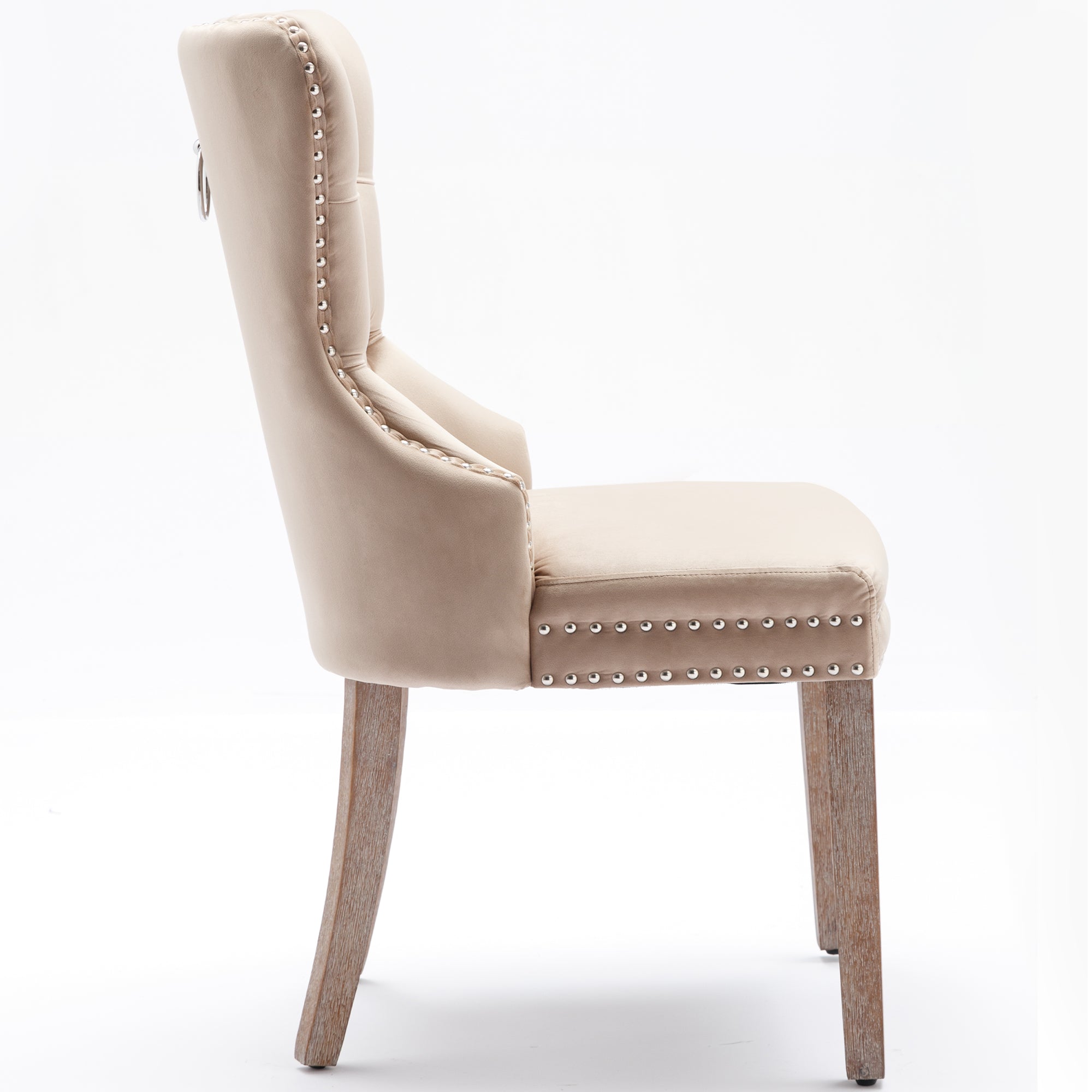 Logidon dining chair beige velvet set of 4 door knockers
