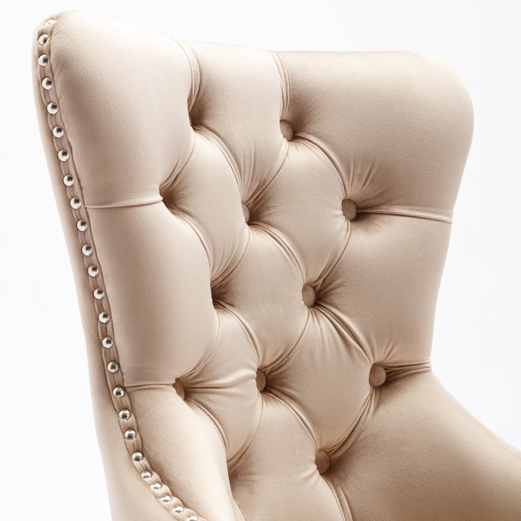 Logidon eetkamerstoel beige fluwelen deurklopper set van 6