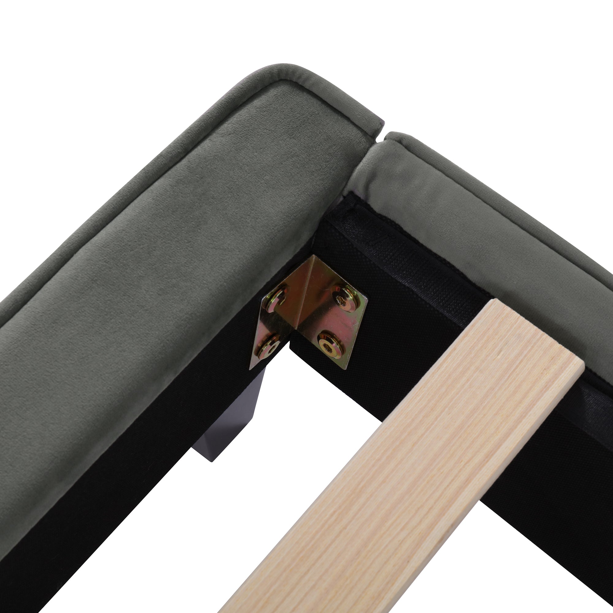 Logidon gestoffeerd bed 140x200 met lattenbodem en hoofdbord grijs fluweel