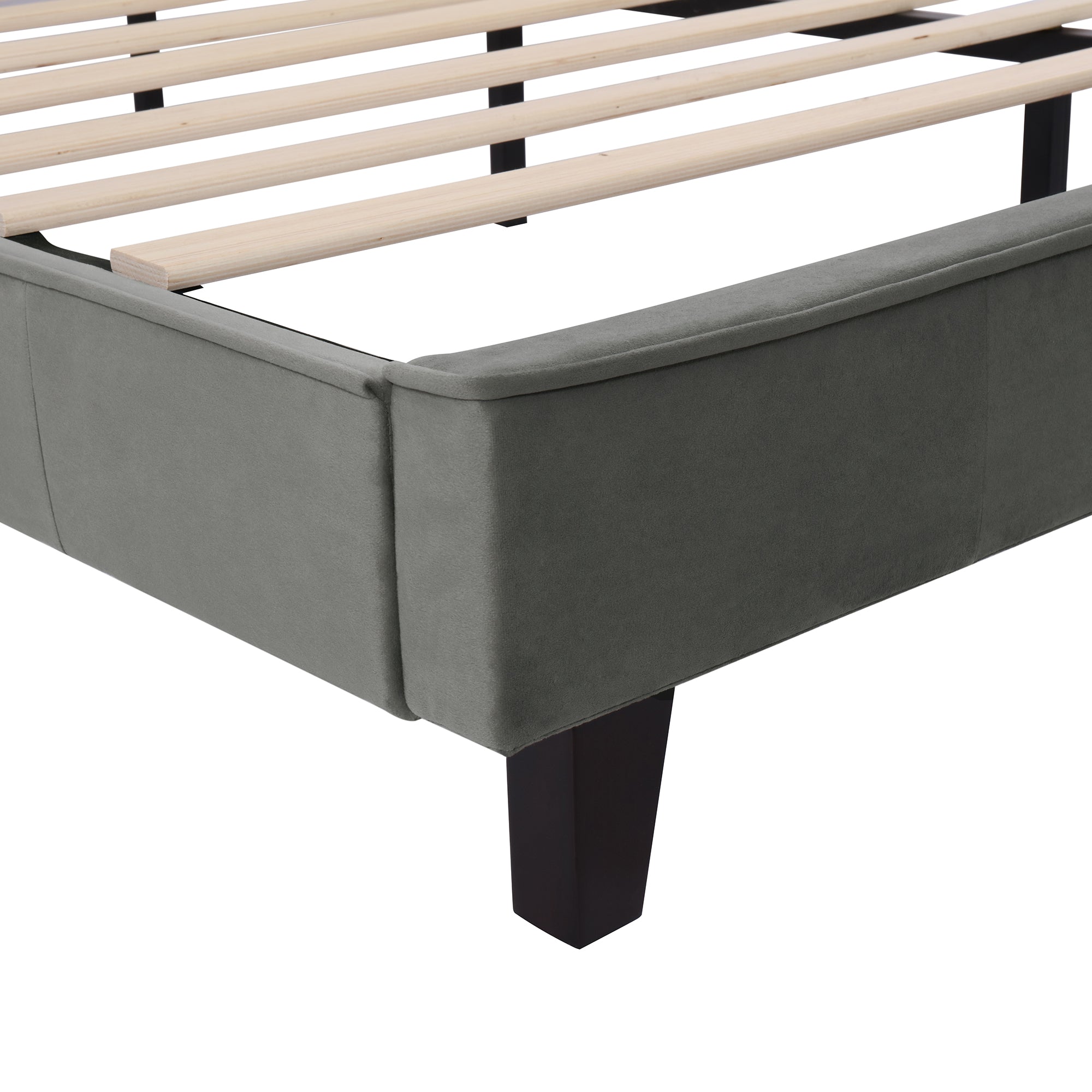Logidon gestoffeerd bed 180x200 cm grijs fluweel met hoofdbord