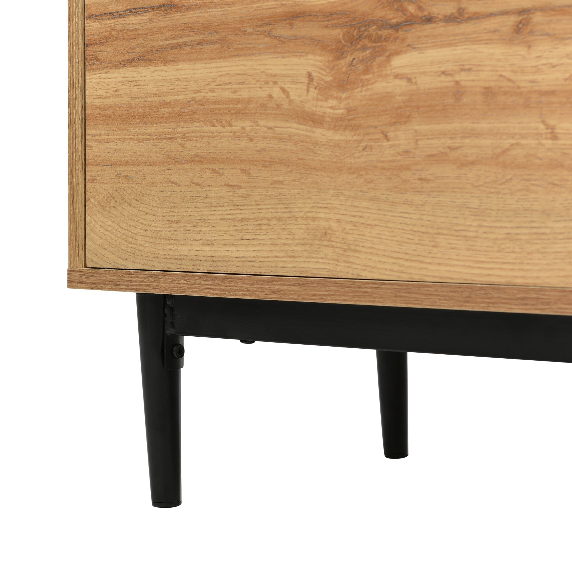 Logidon Modern Sideboard Natural Wood MDF With Three Doors 160x35x76 cm