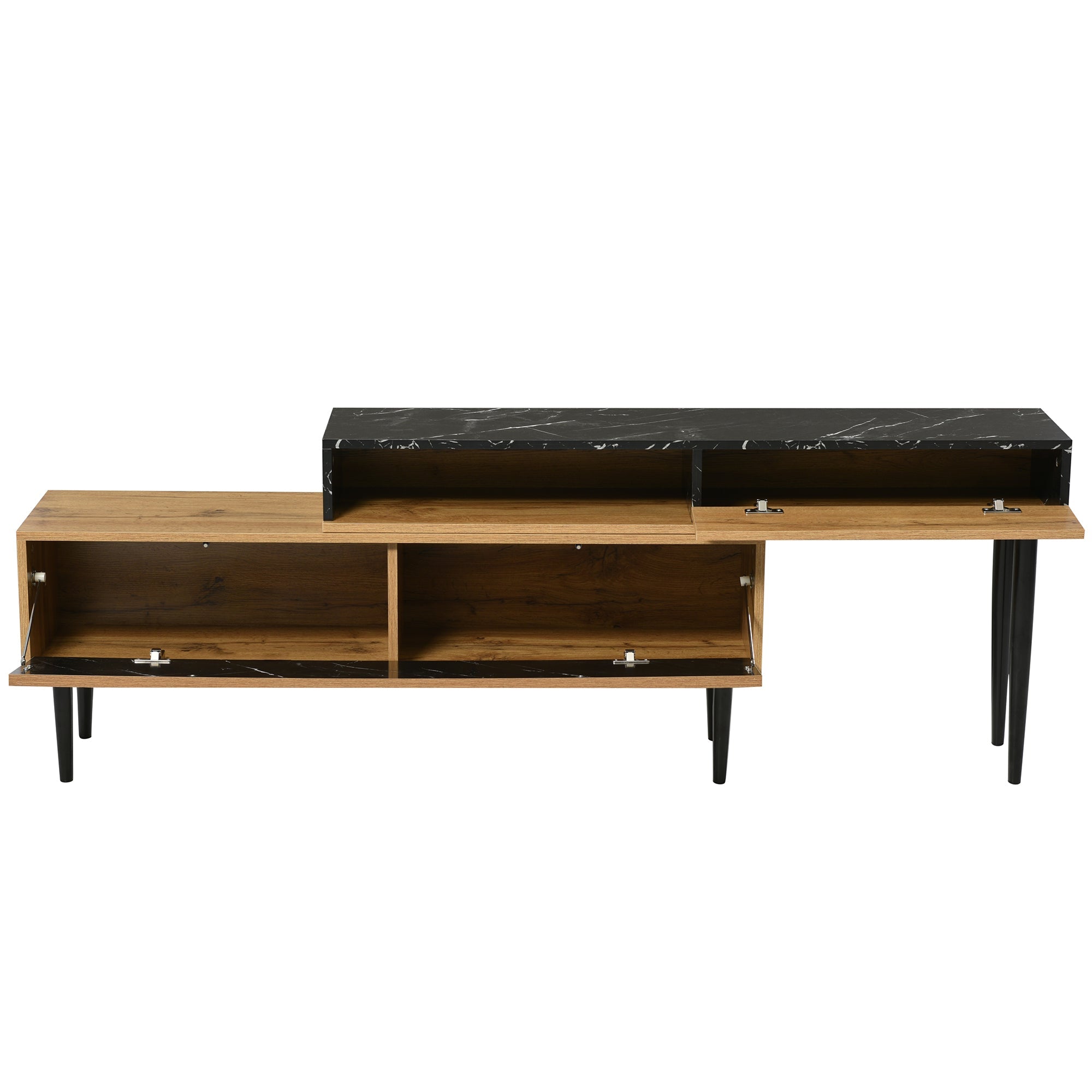 Logidon Modern tv-meubel met marmeren houtnerf, natuurlijk hout