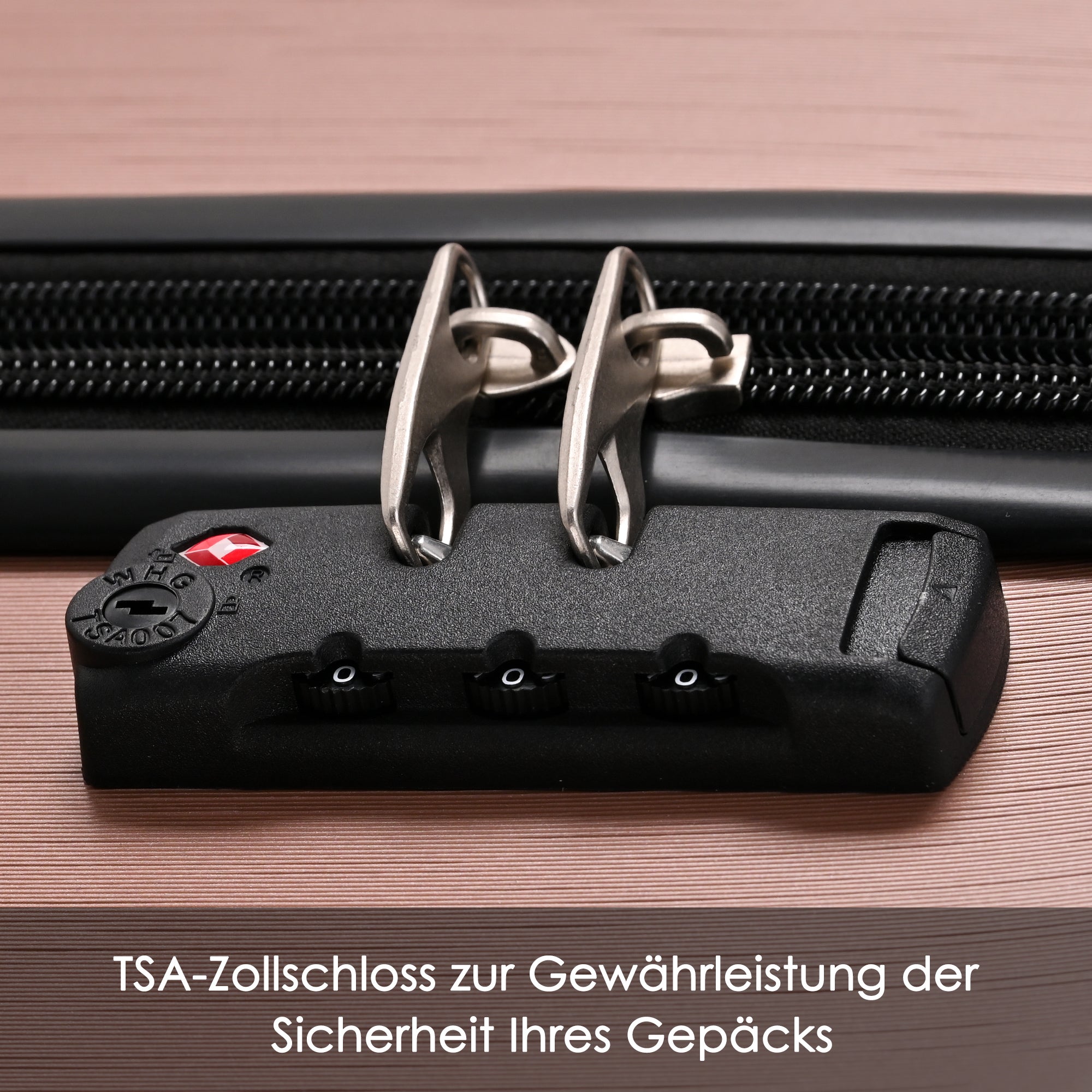 Logidon hardcase roze vier wielen TSA ABS