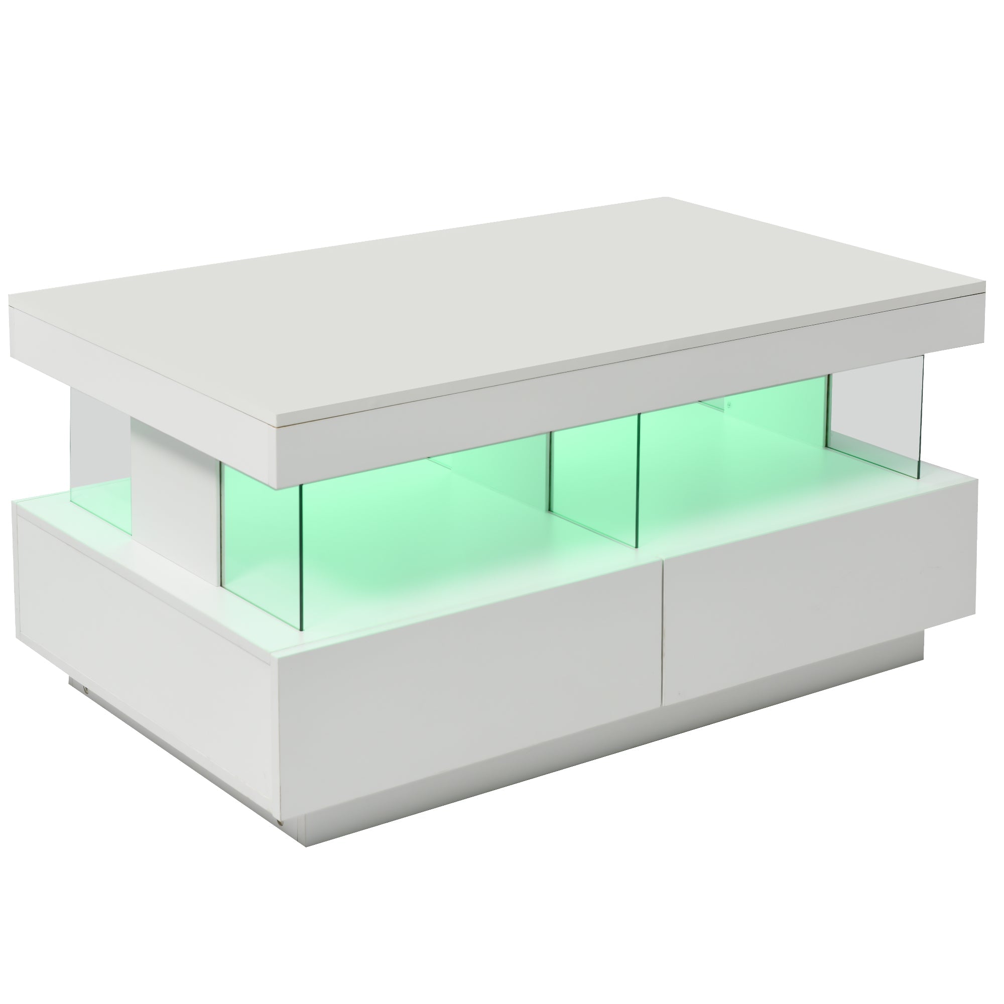 Logidon Hoogglans Witte Salontafel Met LED Verlichting Moderne Tafel