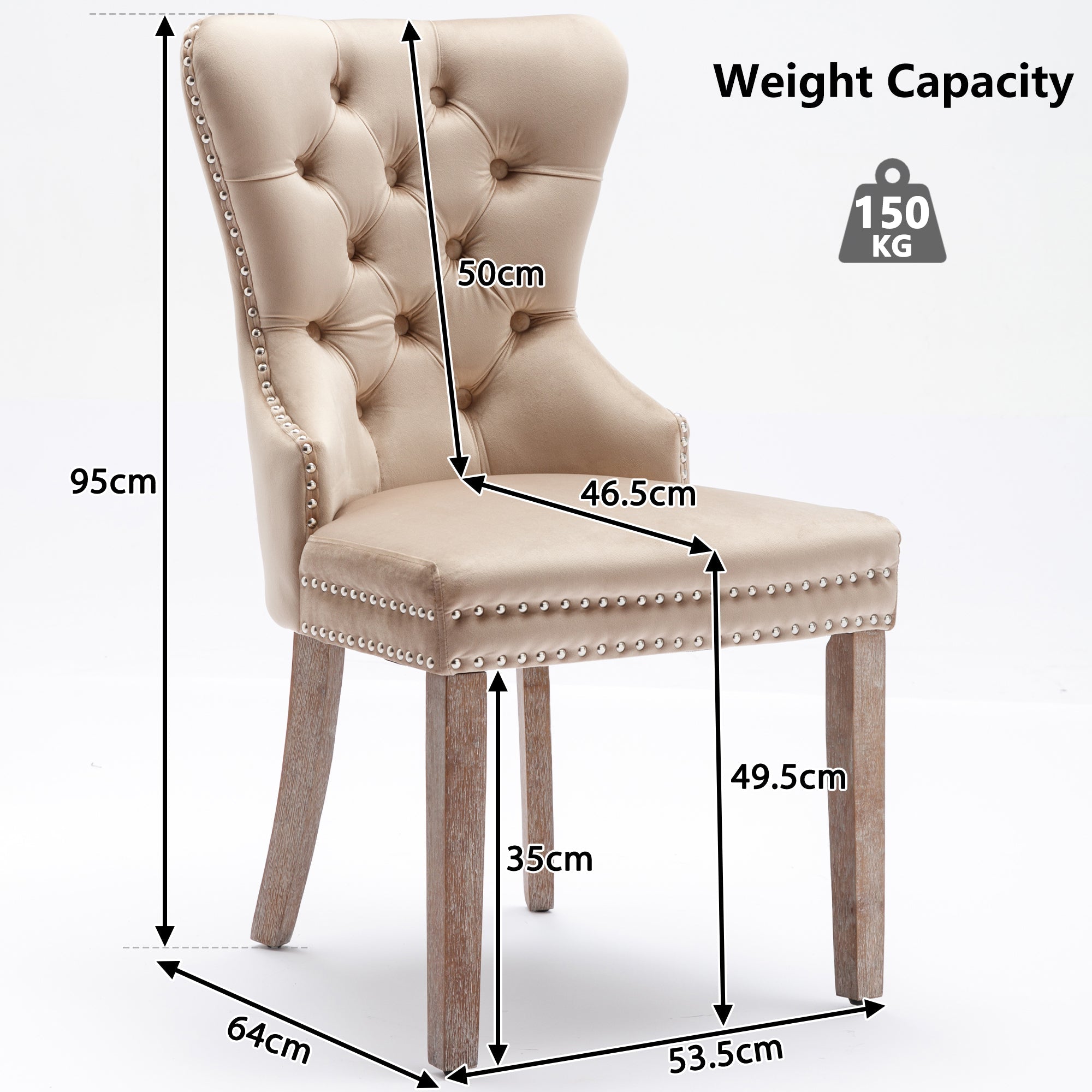 Logidon eetkamerstoel beige fluweel set van 4 deurkloppers