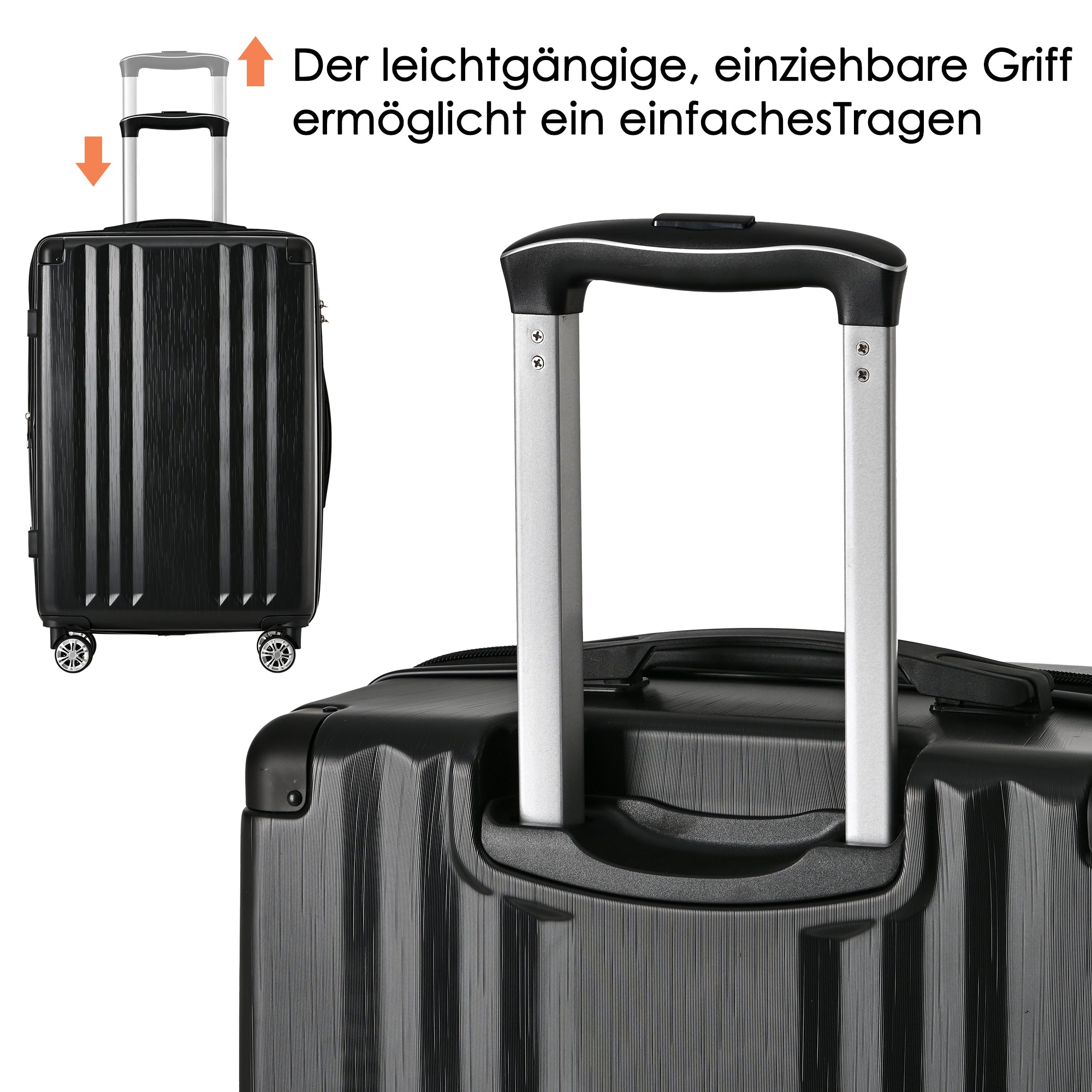 Logidon koffer met harde schaal zwart 58×40,5×28 cm 4 wielen
