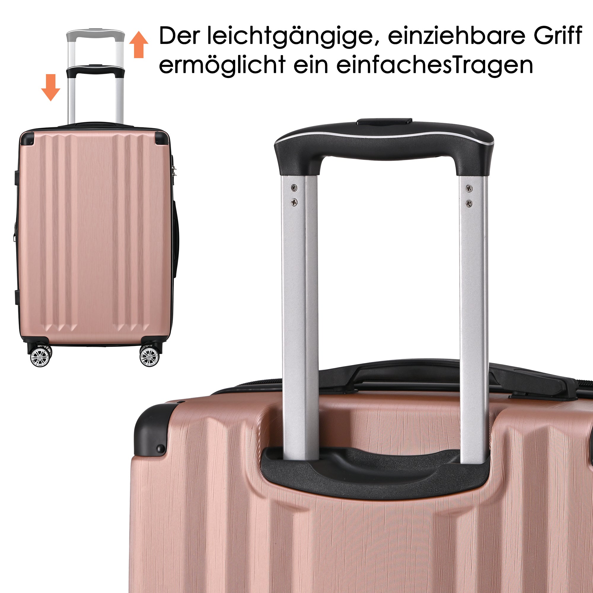 Logidon hardcase roze vier wielen TSA ABS