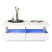 Logidon Hoogglans Witte Salontafel Met LED Verlichting Moderne Tafel