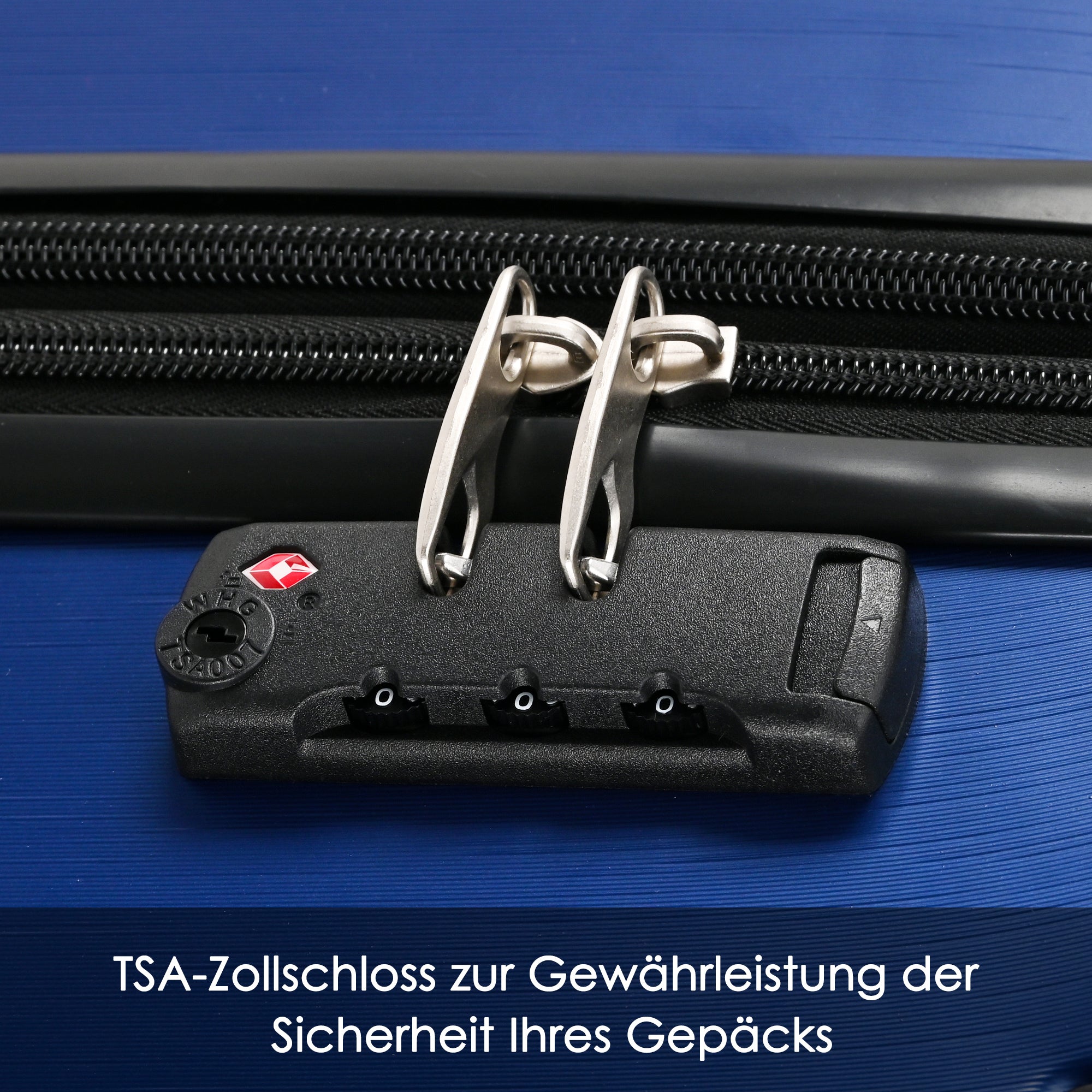 Logidon hardschalige koffer donkerblauw 4-wielig TSA-slot