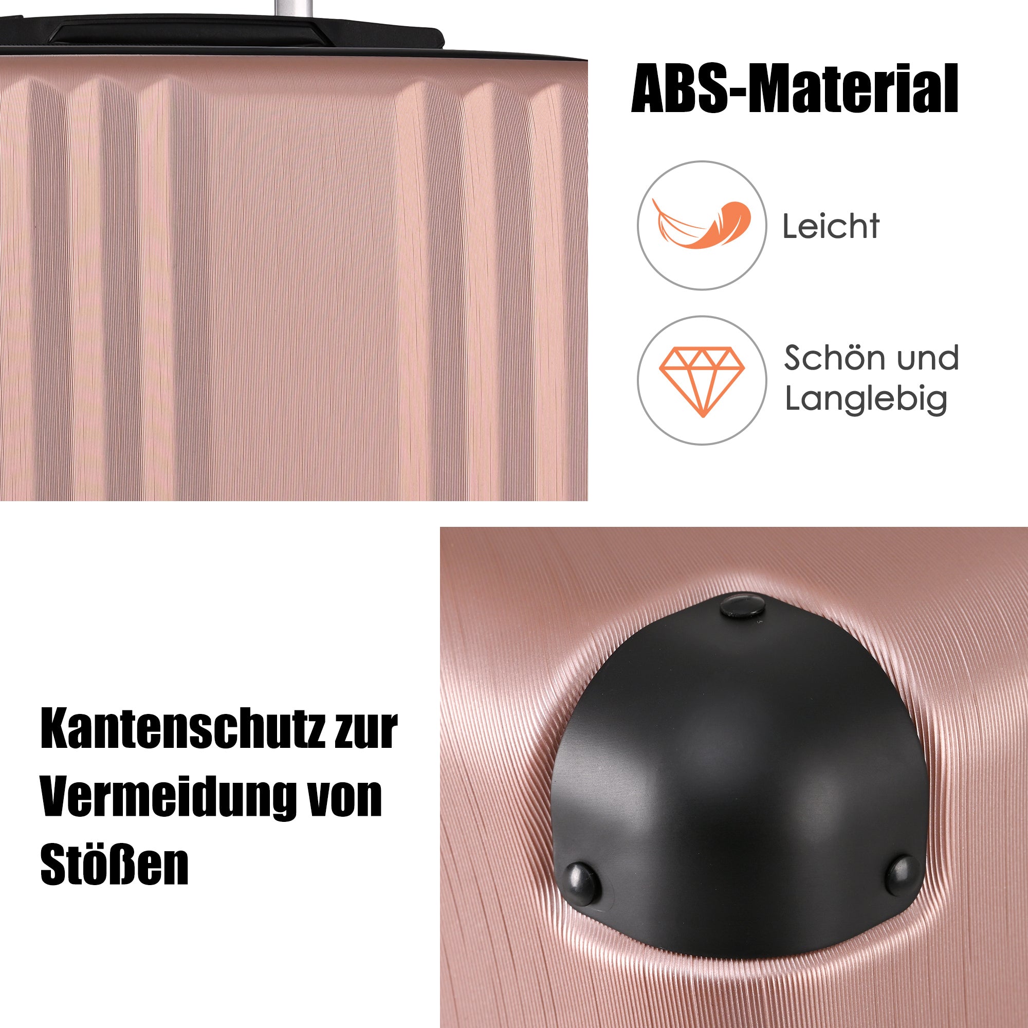 Logidon hardcase roze vier wielen TSA ABS