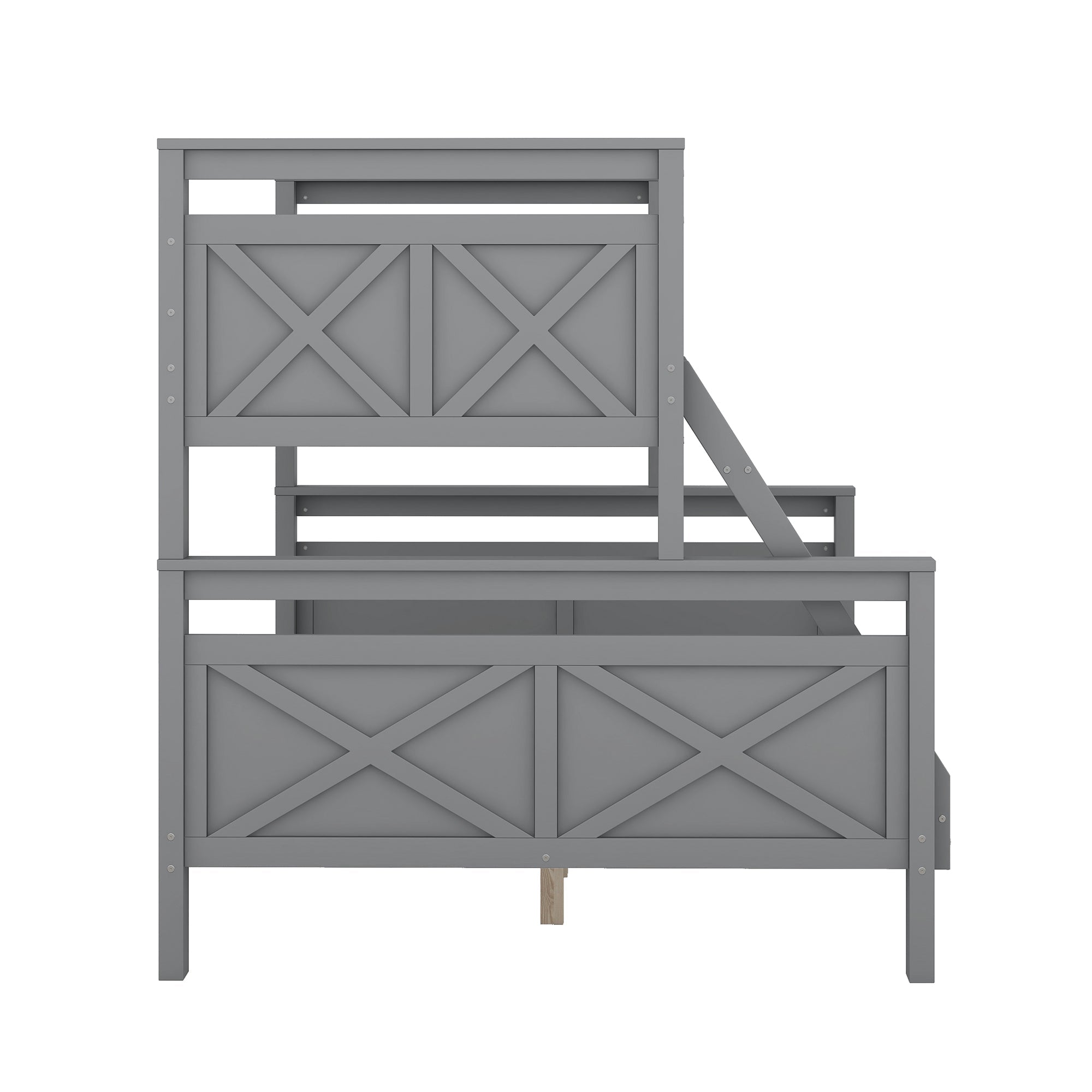Logidon stapelbed grijs 90x200 cm om te bouwen tot twee bedden