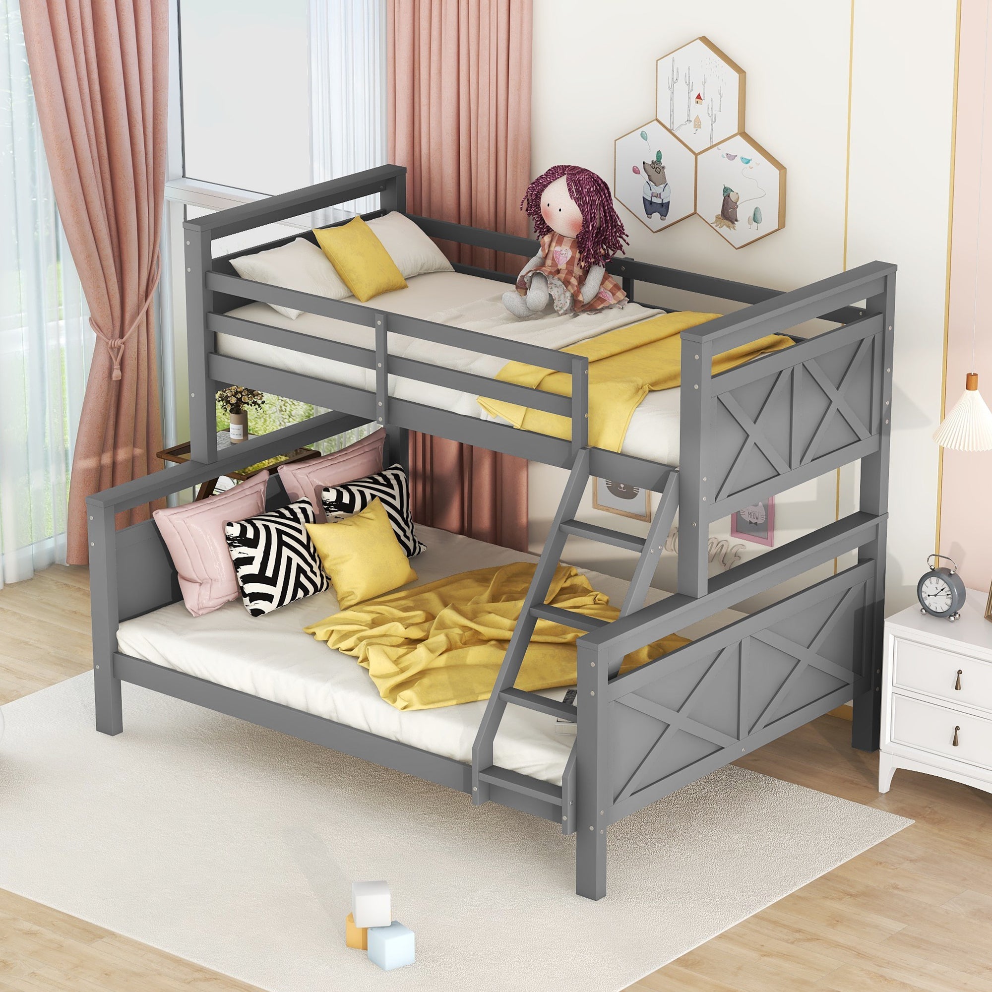 Logidon stapelbed grijs 90x200 cm om te bouwen tot twee bedden