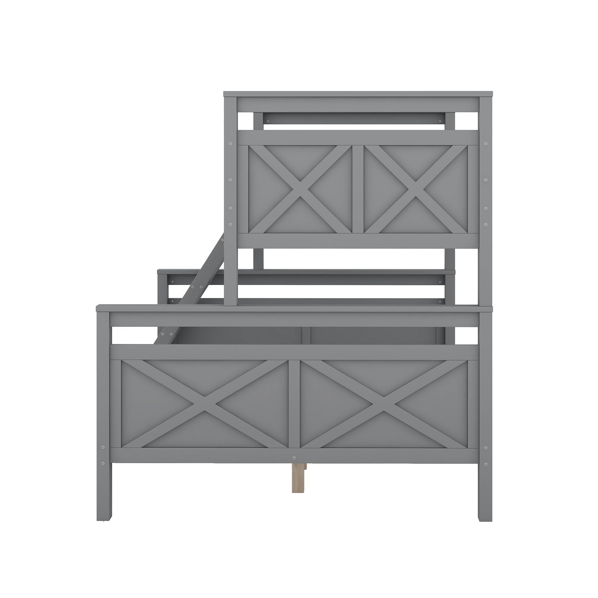 Logidon stapelbed grijs 90x200 cm om te bouwen tot twee bedden